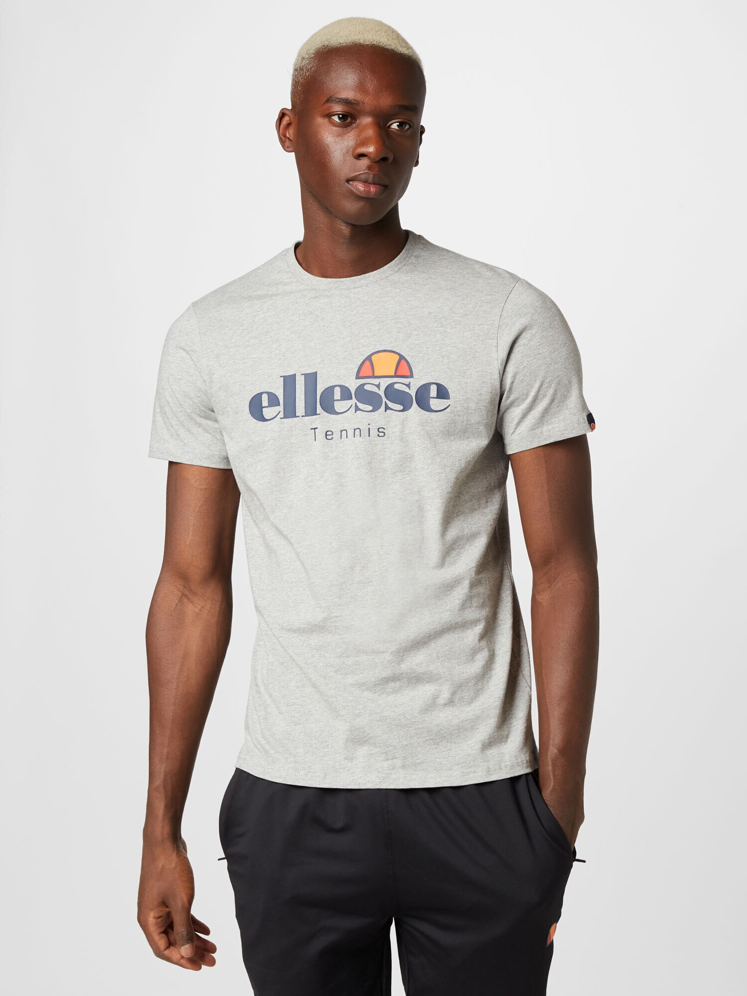 ELLESSE Tricou funcțional 'Dritto' bleumarin / gri amestecat / portocaliu / roșu - Pled.ro