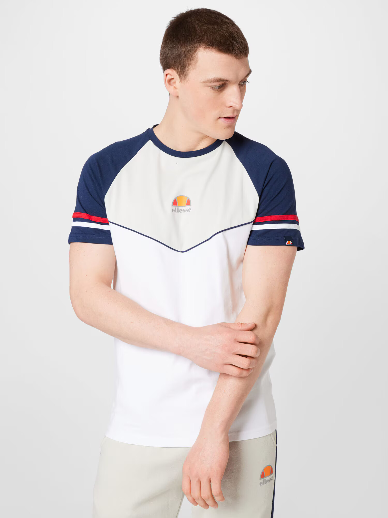 ELLESSE Tricou funcțional 'Mancina' albastru închis / portocaliu / roșu / argintiu / alb - Pled.ro