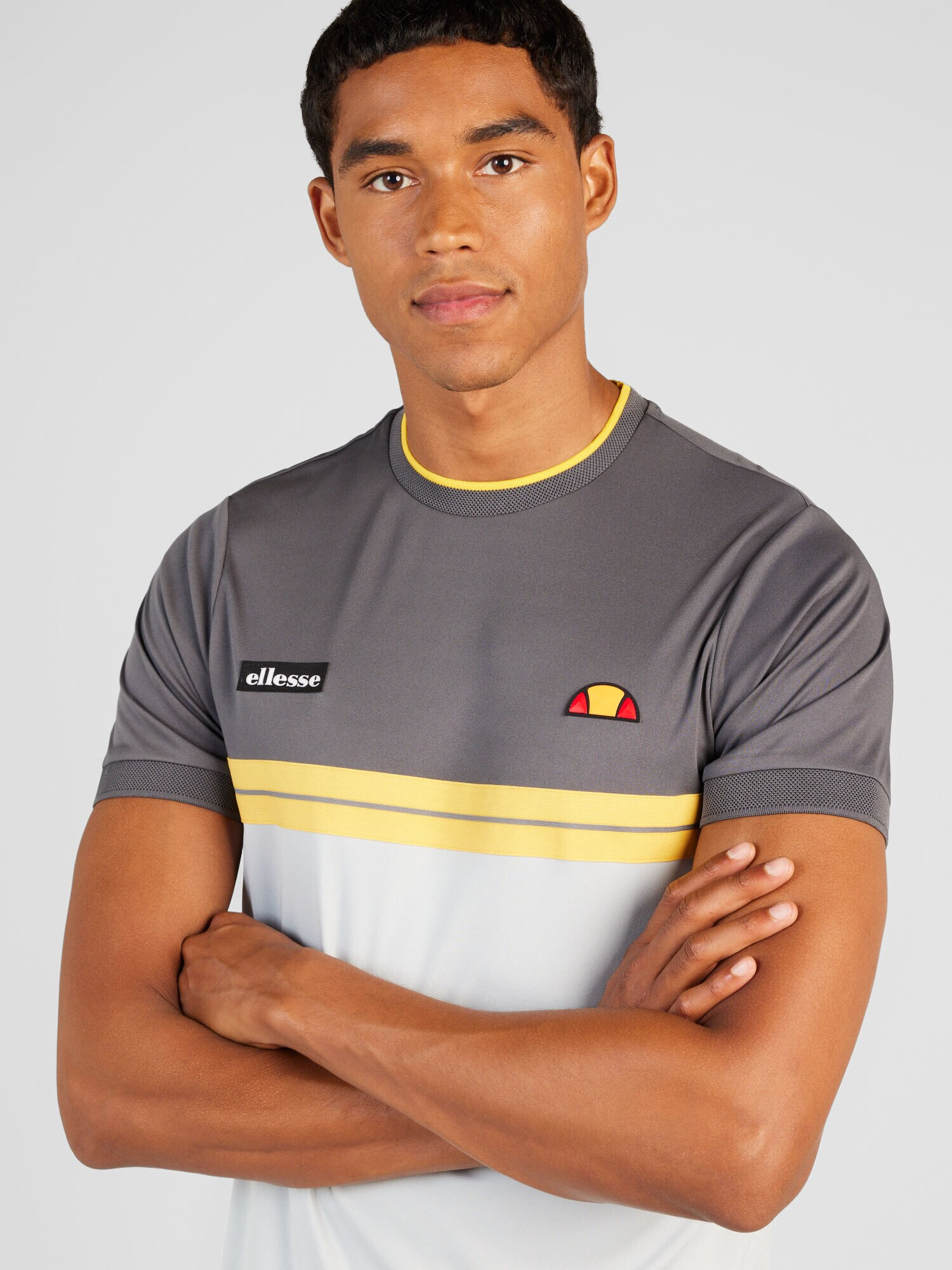 ELLESSE Tricou funcțional 'Vernon' galben / gri deschis / negru / alb - Pled.ro