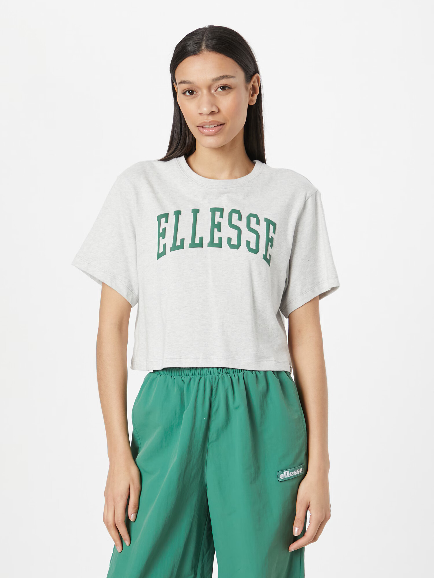 ELLESSE Tricou 'Lanetto' gri amestecat / verde - Pled.ro