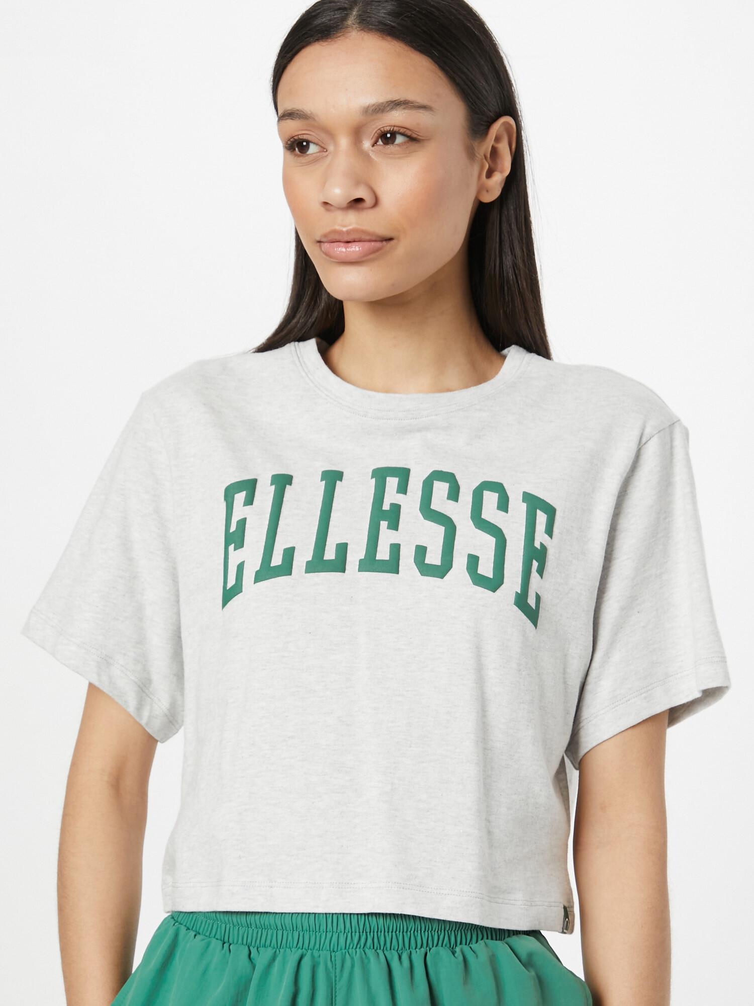 ELLESSE Tricou 'Lanetto' gri amestecat / verde - Pled.ro