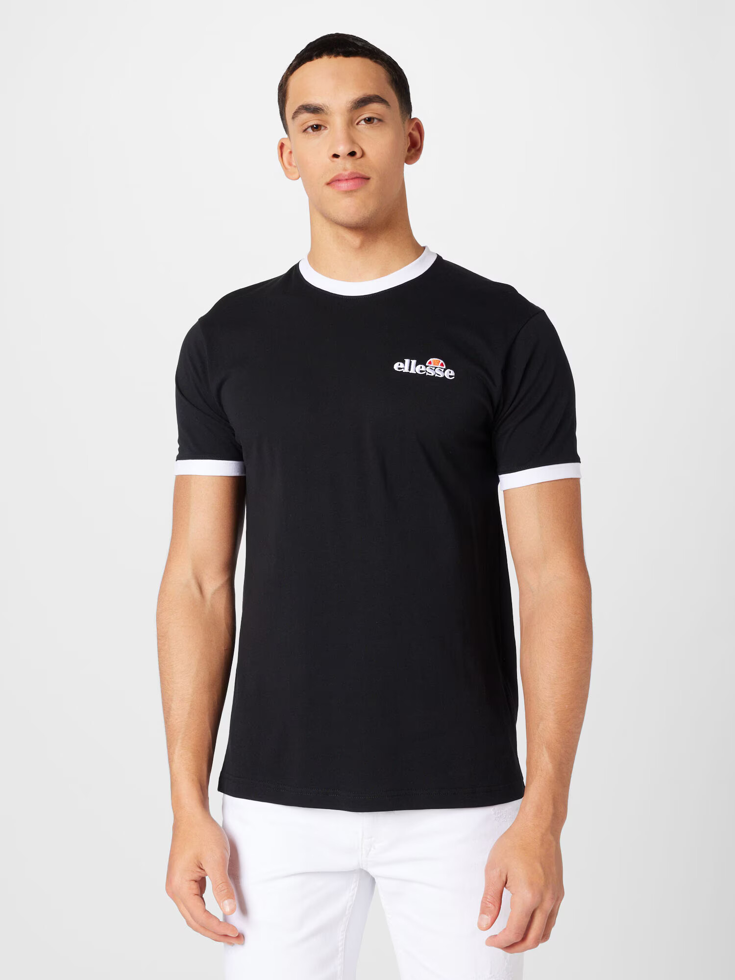 ELLESSE Tricou 'Meduno' negru / alb - Pled.ro