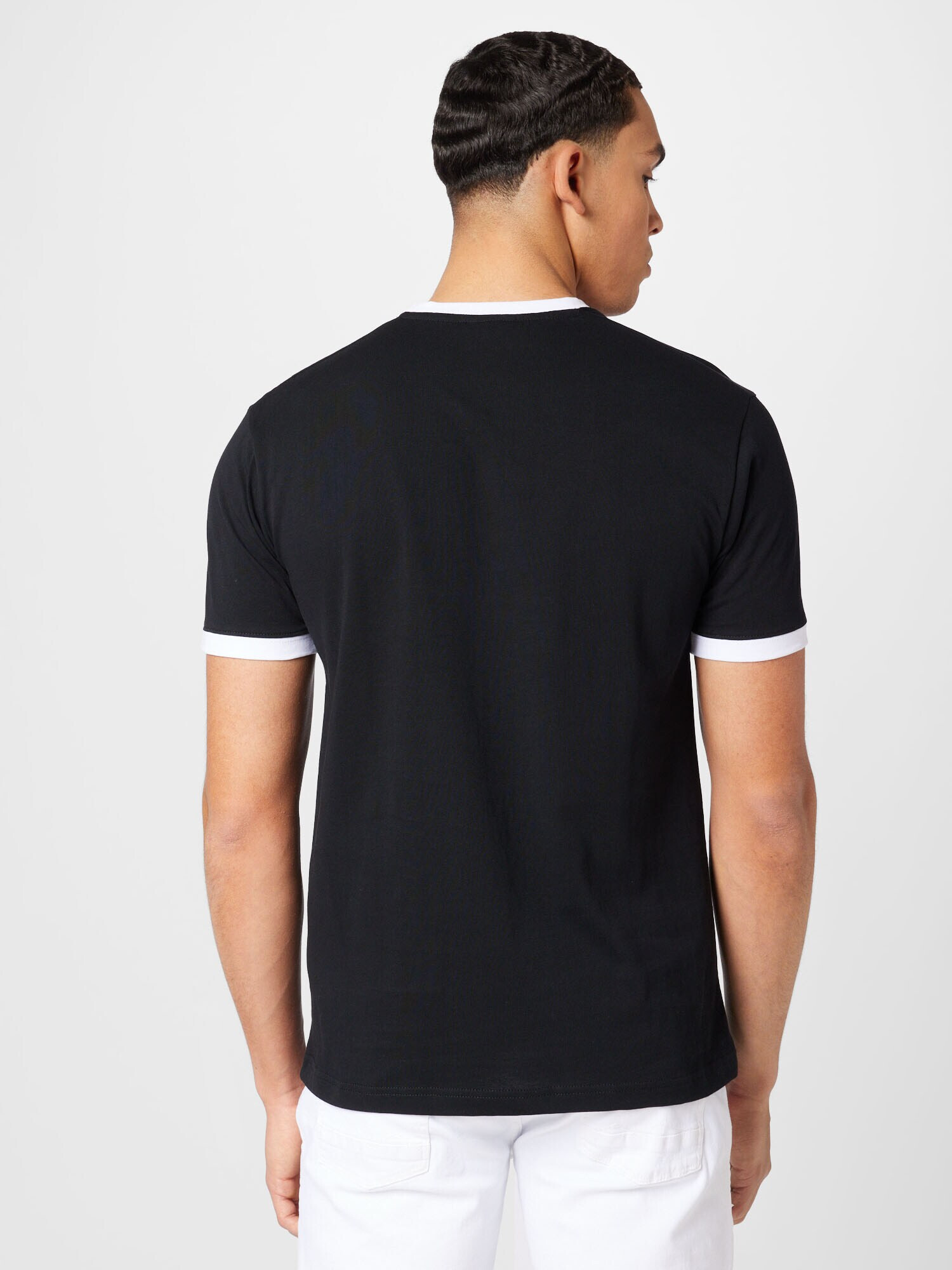 ELLESSE Tricou 'Meduno' negru / alb - Pled.ro