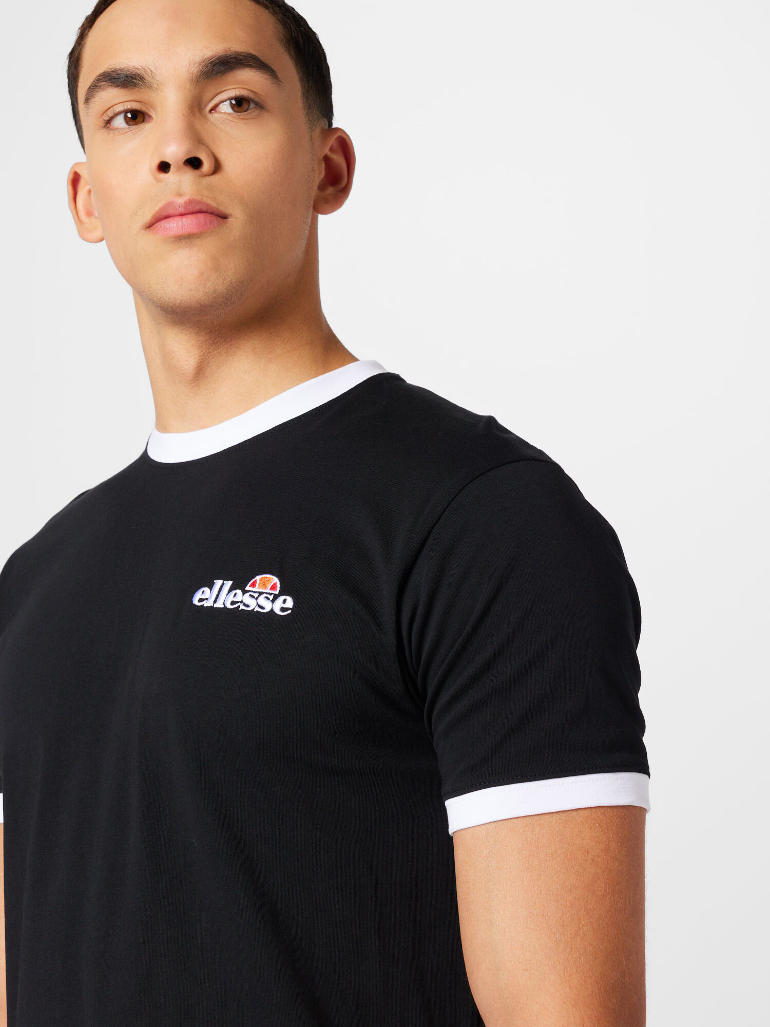 ELLESSE Tricou 'Meduno' negru / alb - Pled.ro