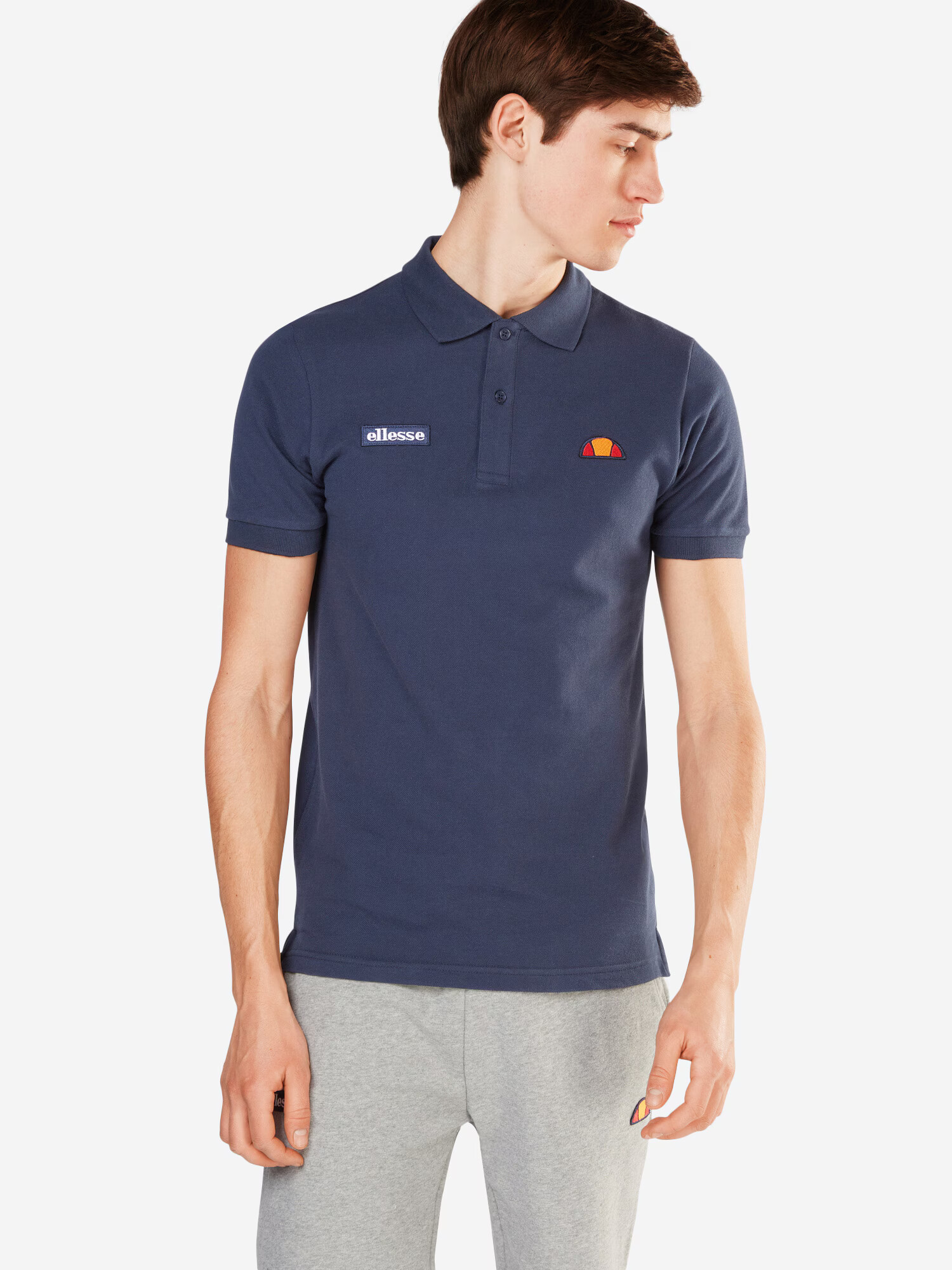 ELLESSE Tricou 'Montura' albastru închis / portocaliu / roșu / alb - Pled.ro