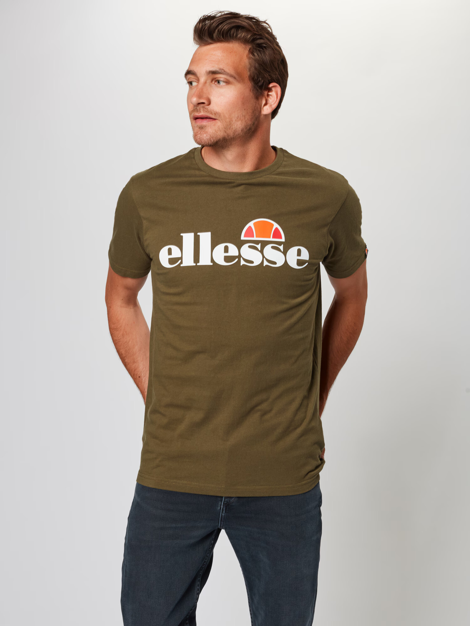 ELLESSE Tricou 'Prado' oliv / portocaliu / roșu pepene / alb - Pled.ro