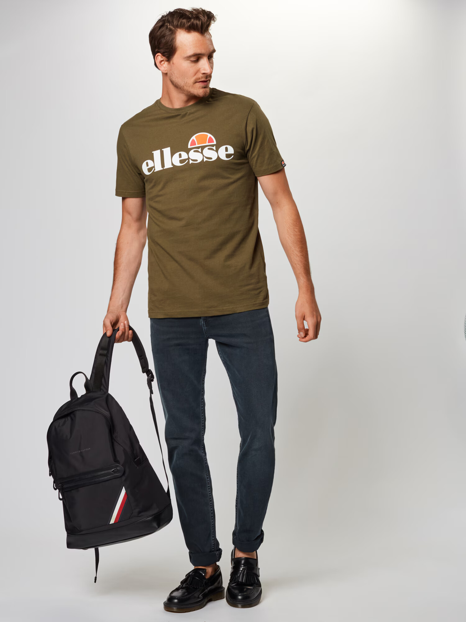 ELLESSE Tricou 'Prado' oliv / portocaliu / roșu pepene / alb - Pled.ro