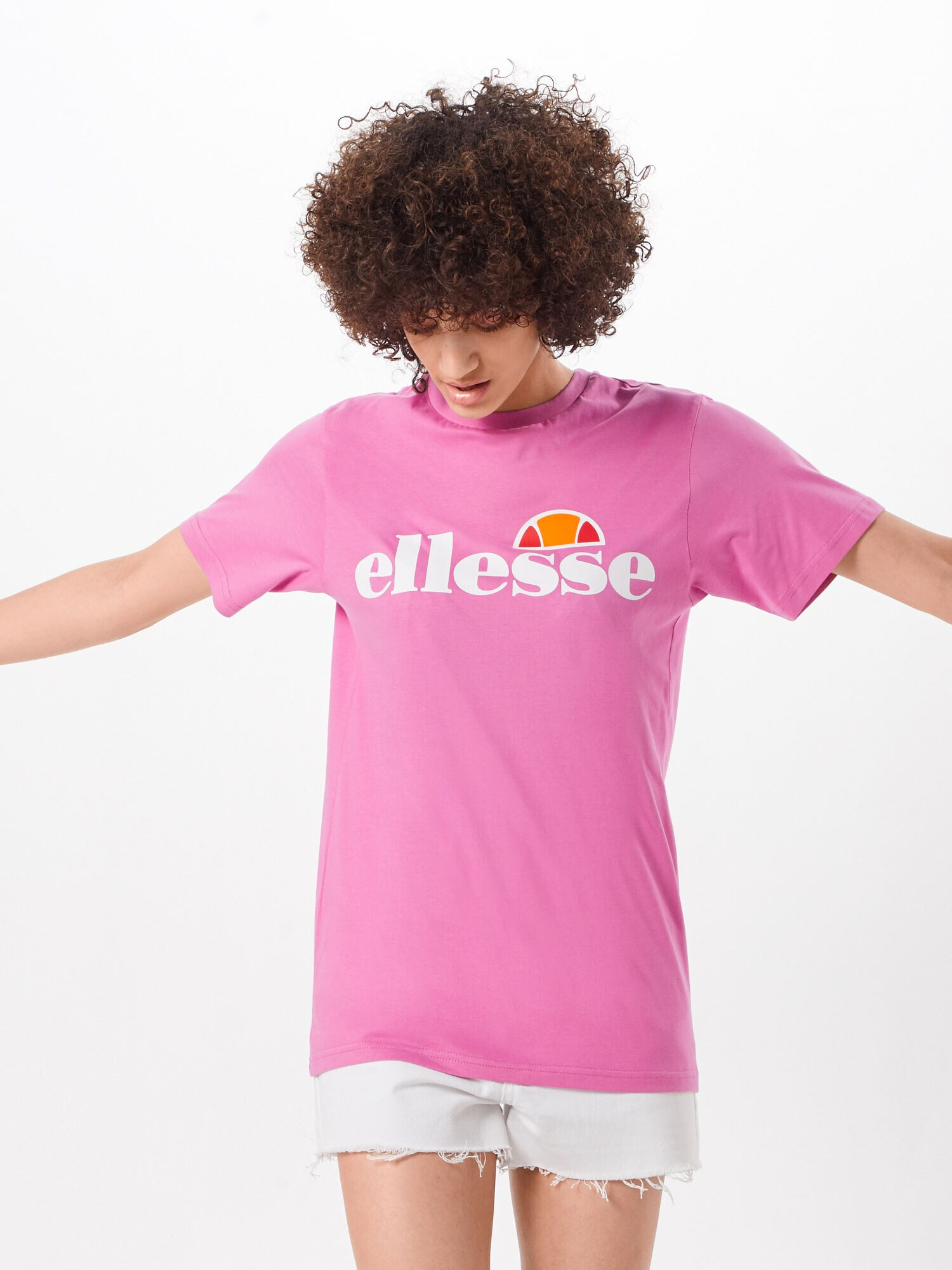 ELLESSE Tricou roz / alb murdar - Pled.ro