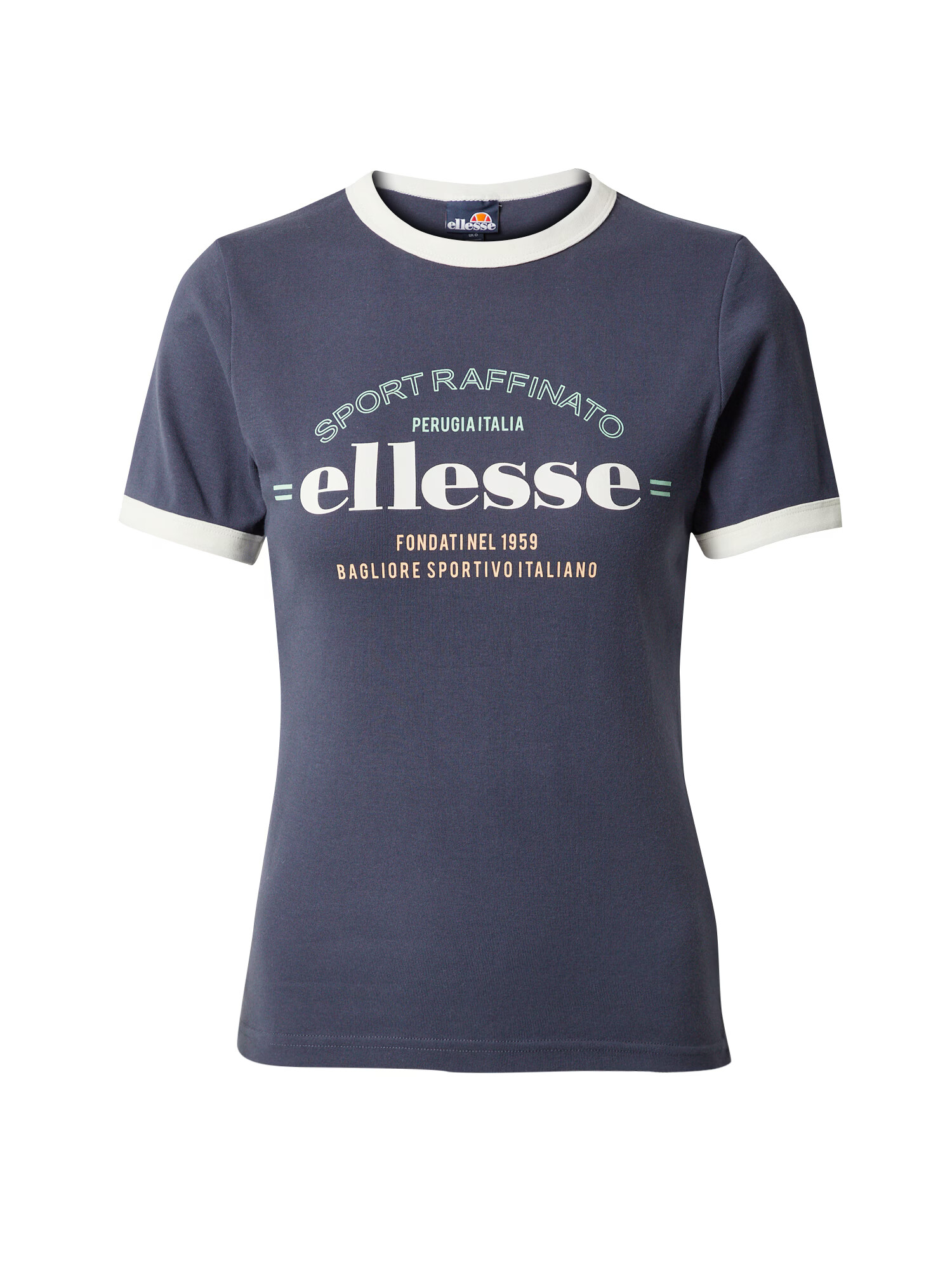 ELLESSE Tricou 'Telani' albastru închis / verde mentă / portocaliu deschis / alb - Pled.ro