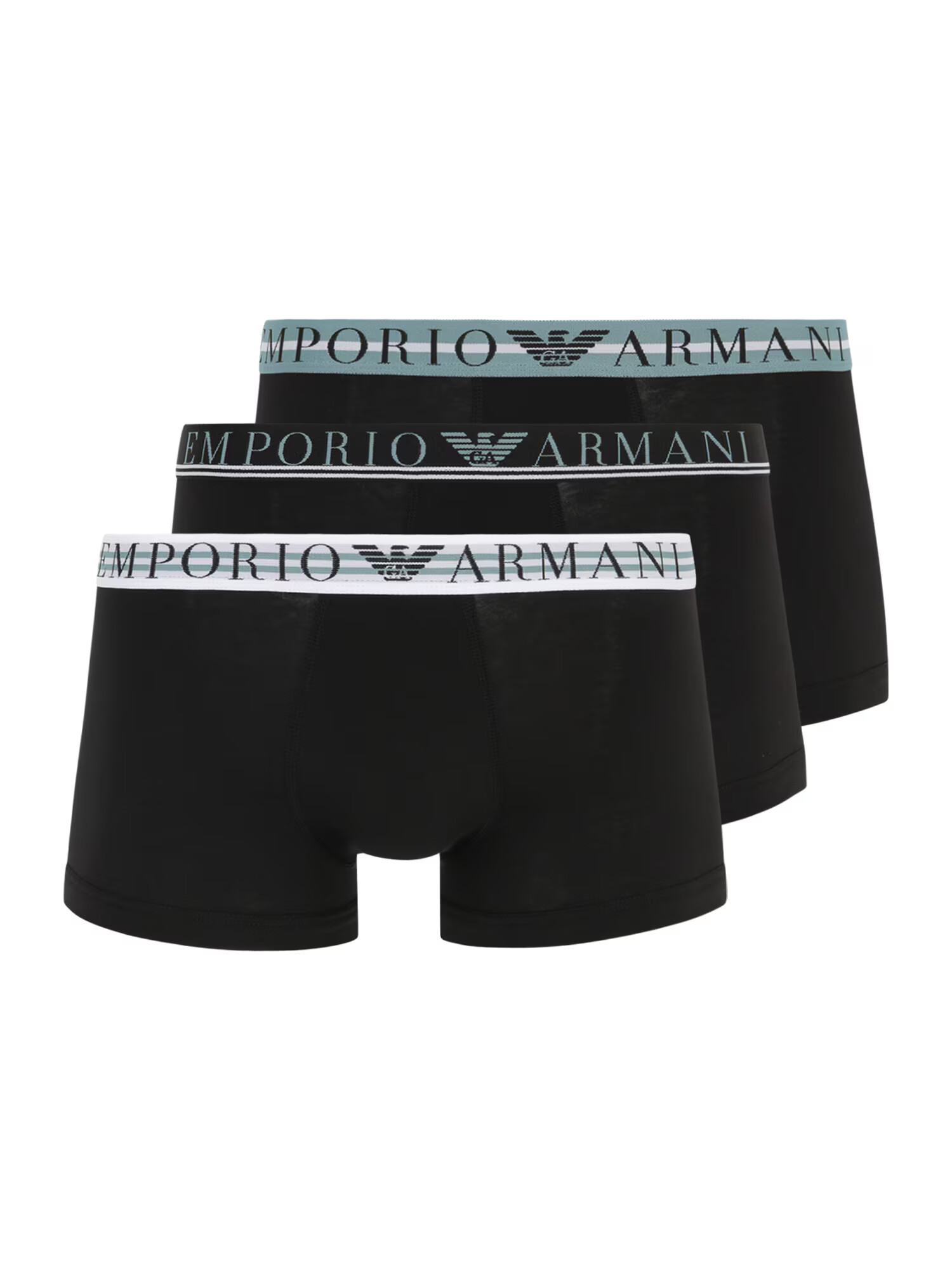 Emporio Armani Boxeri verde jad / negru / alb murdar - Pled.ro