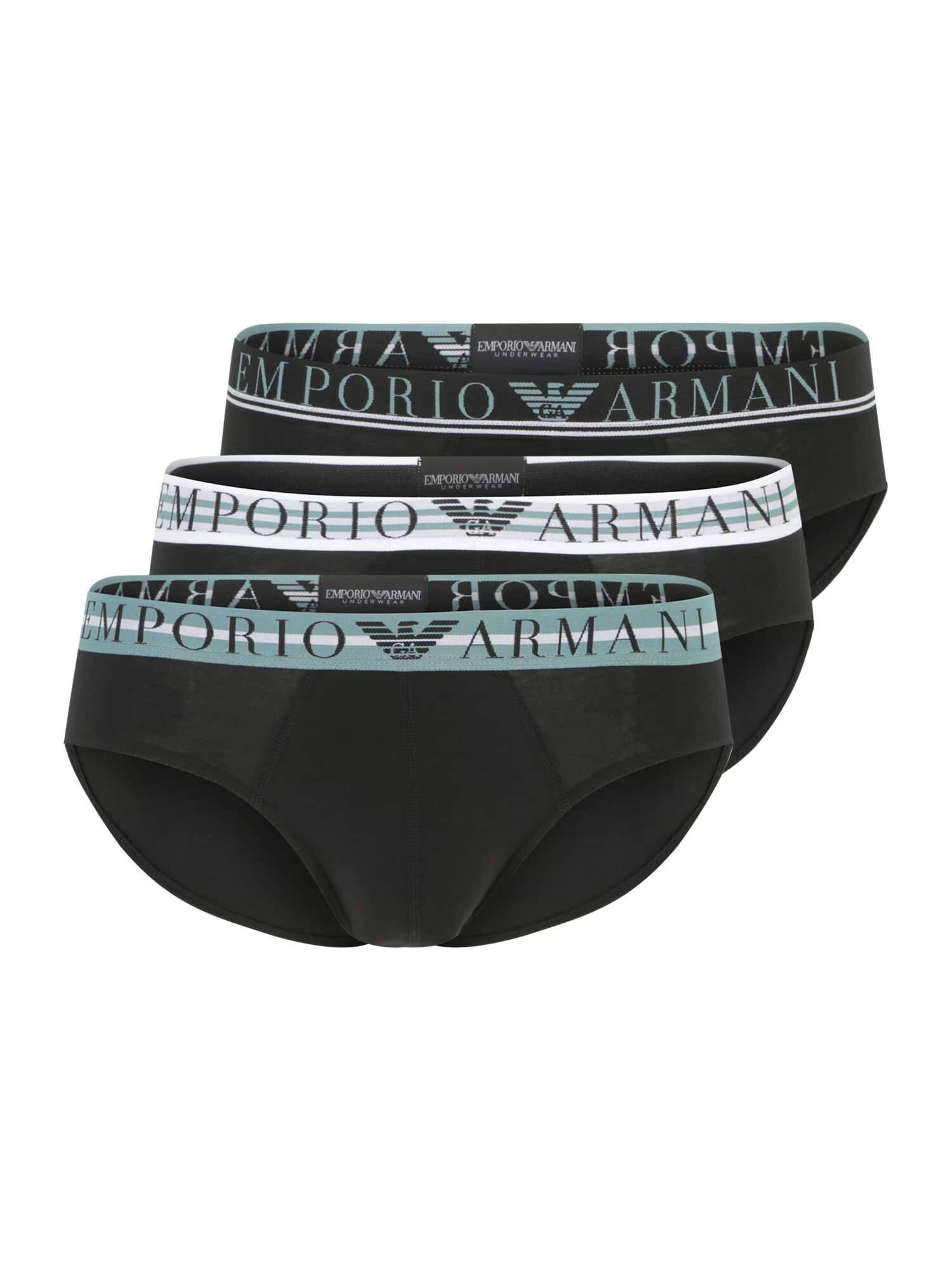 Emporio Armani Slip verde mentă / negru / alb - Pled.ro