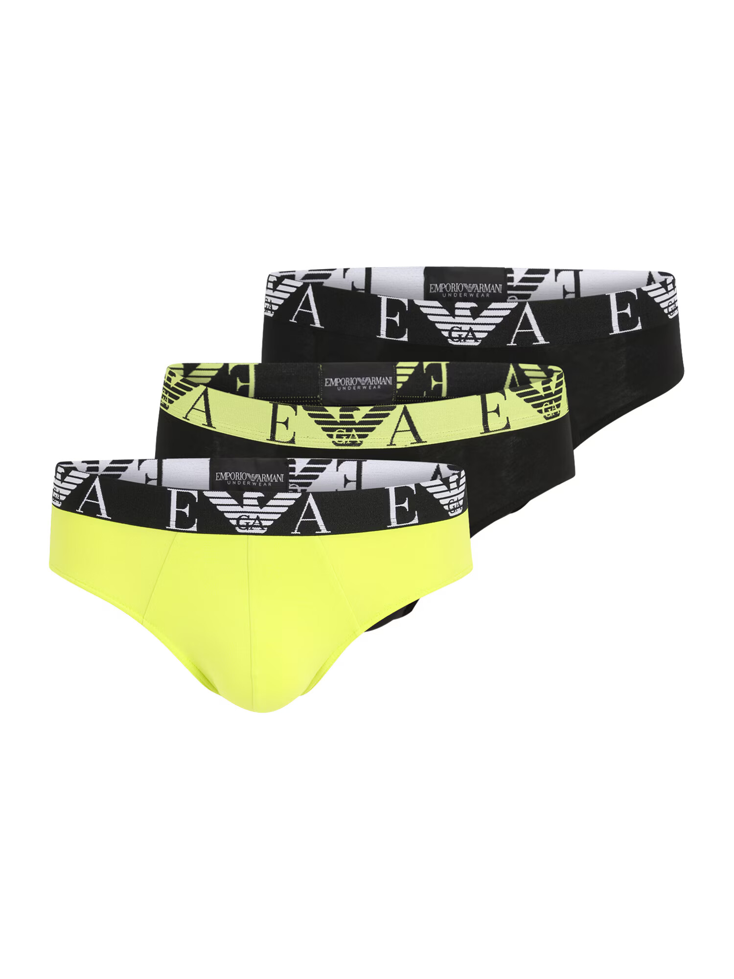 Emporio Armani Slip galben citron / negru / alb - Pled.ro