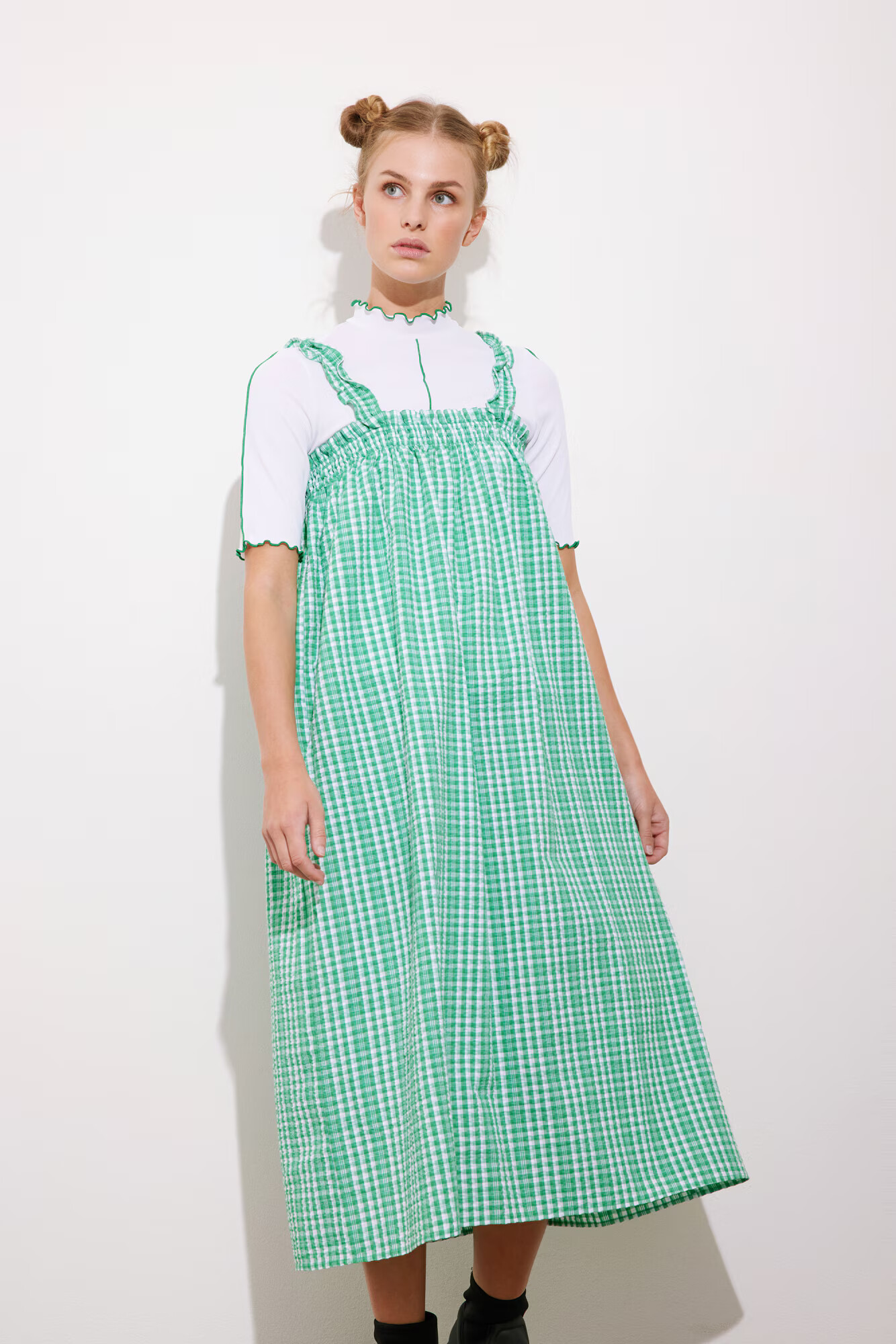 Envii Rochie 'Susan' verde / alb - Pled.ro