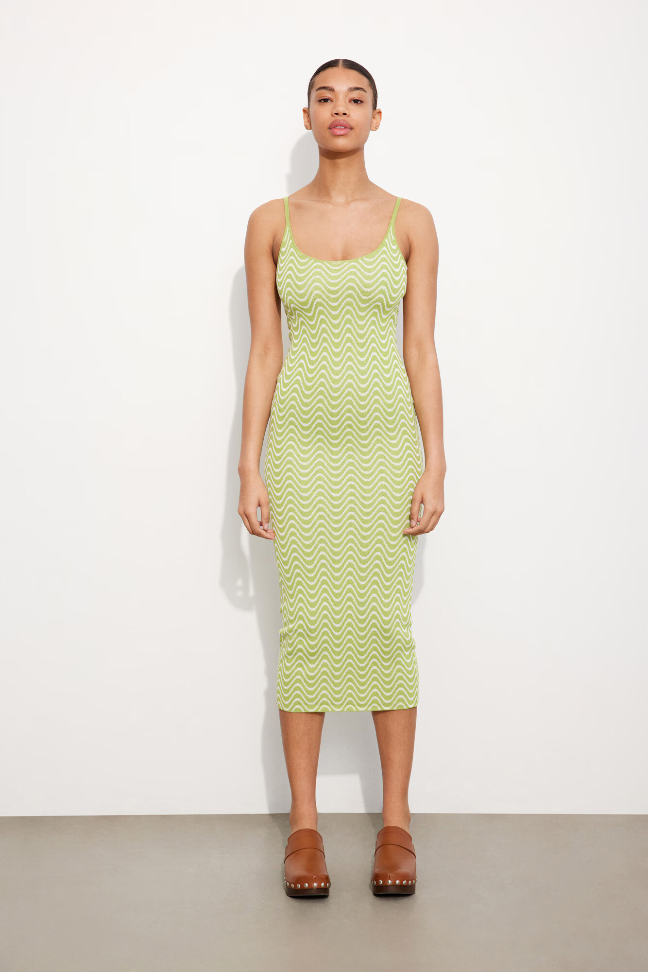 Envii Rochie tricotat 'Peridot' verde deschis / alb - Pled.ro