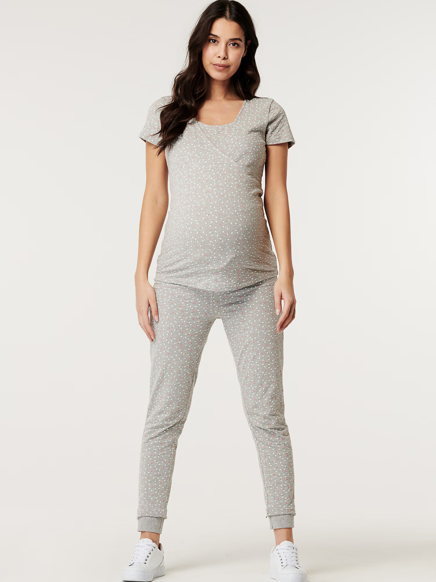 Esprit Maternity Pijama gri amestecat / roz / alb - Pled.ro