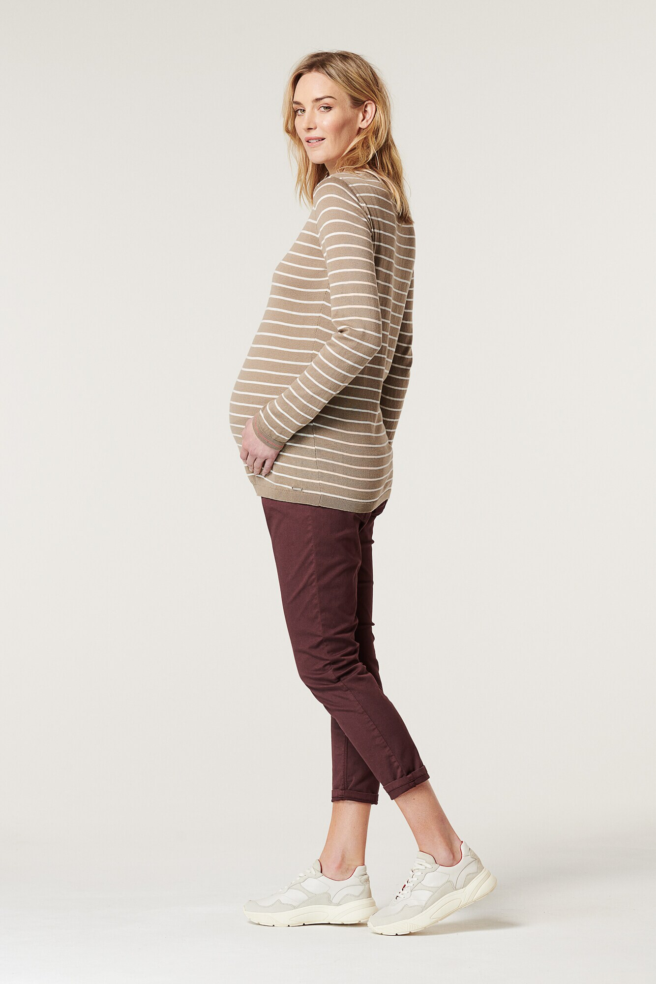 Esprit Maternity Pulover bej / maro / alb - Pled.ro