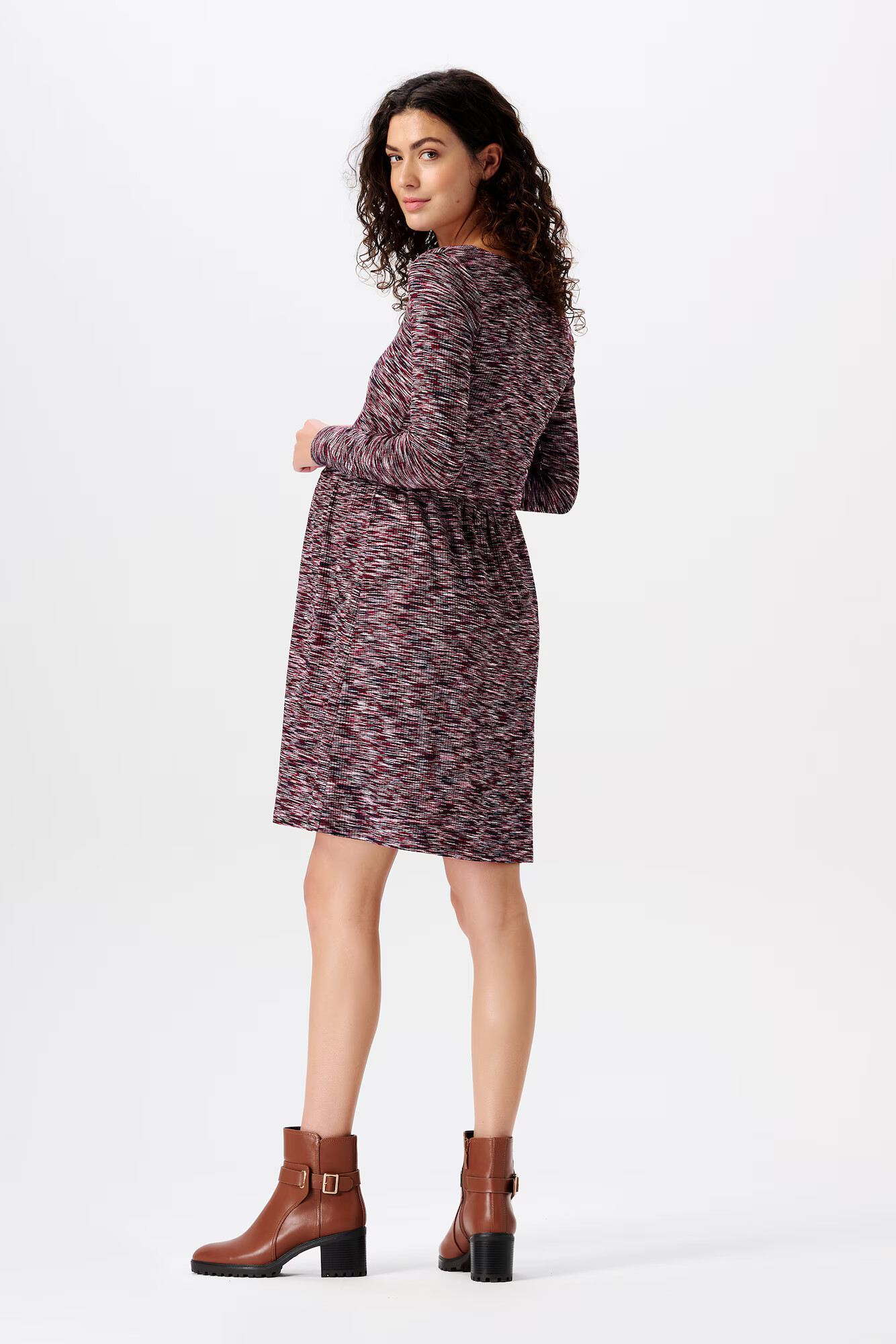 Esprit Maternity Rochie tricotat roșu bordeaux / negru / alb - Pled.ro