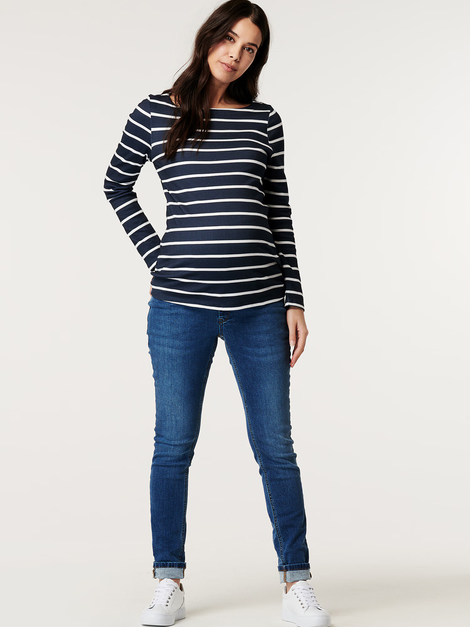 Esprit Maternity Tricou albastru închis / alb - Pled.ro