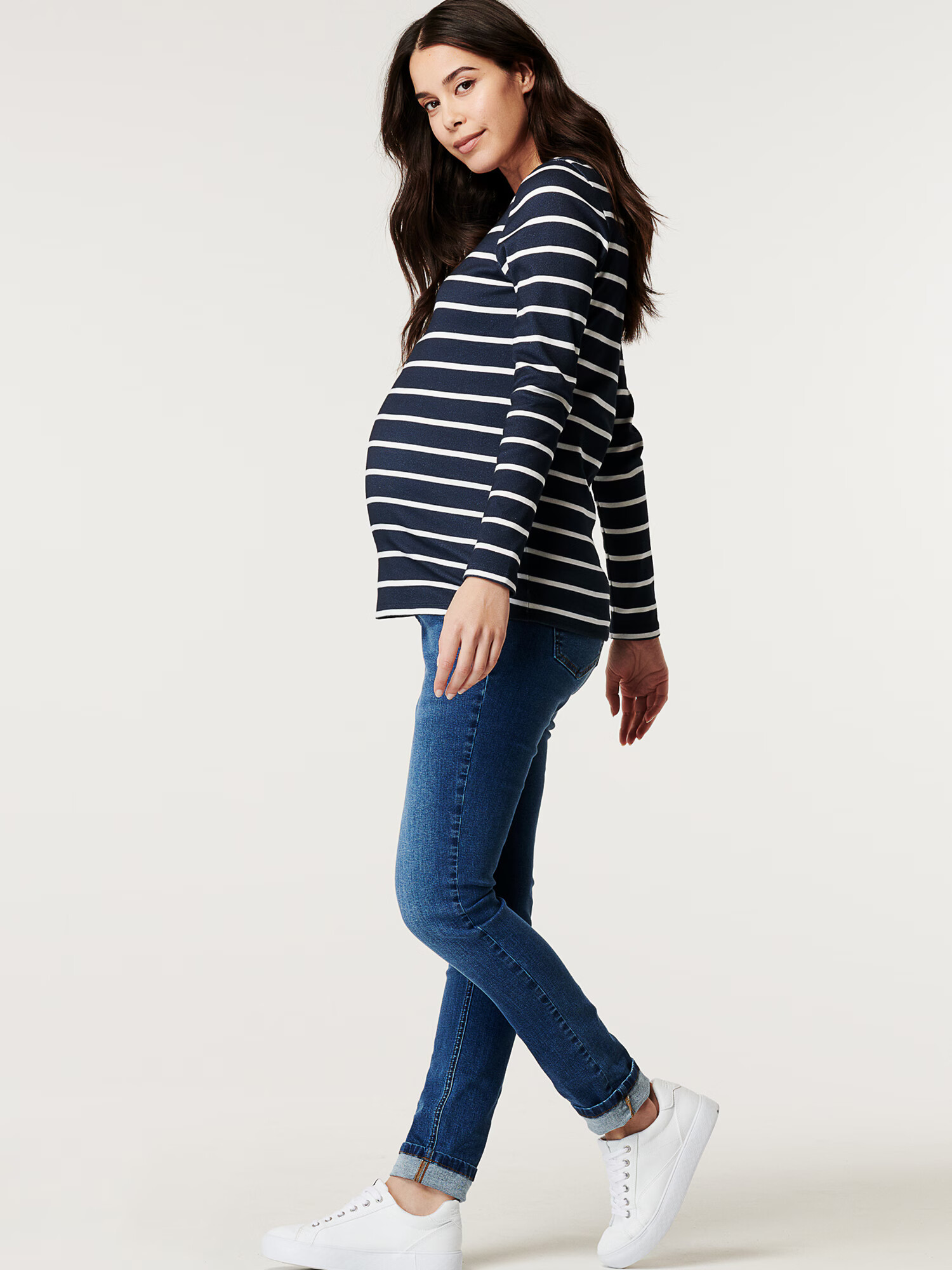 Esprit Maternity Tricou albastru închis / alb - Pled.ro