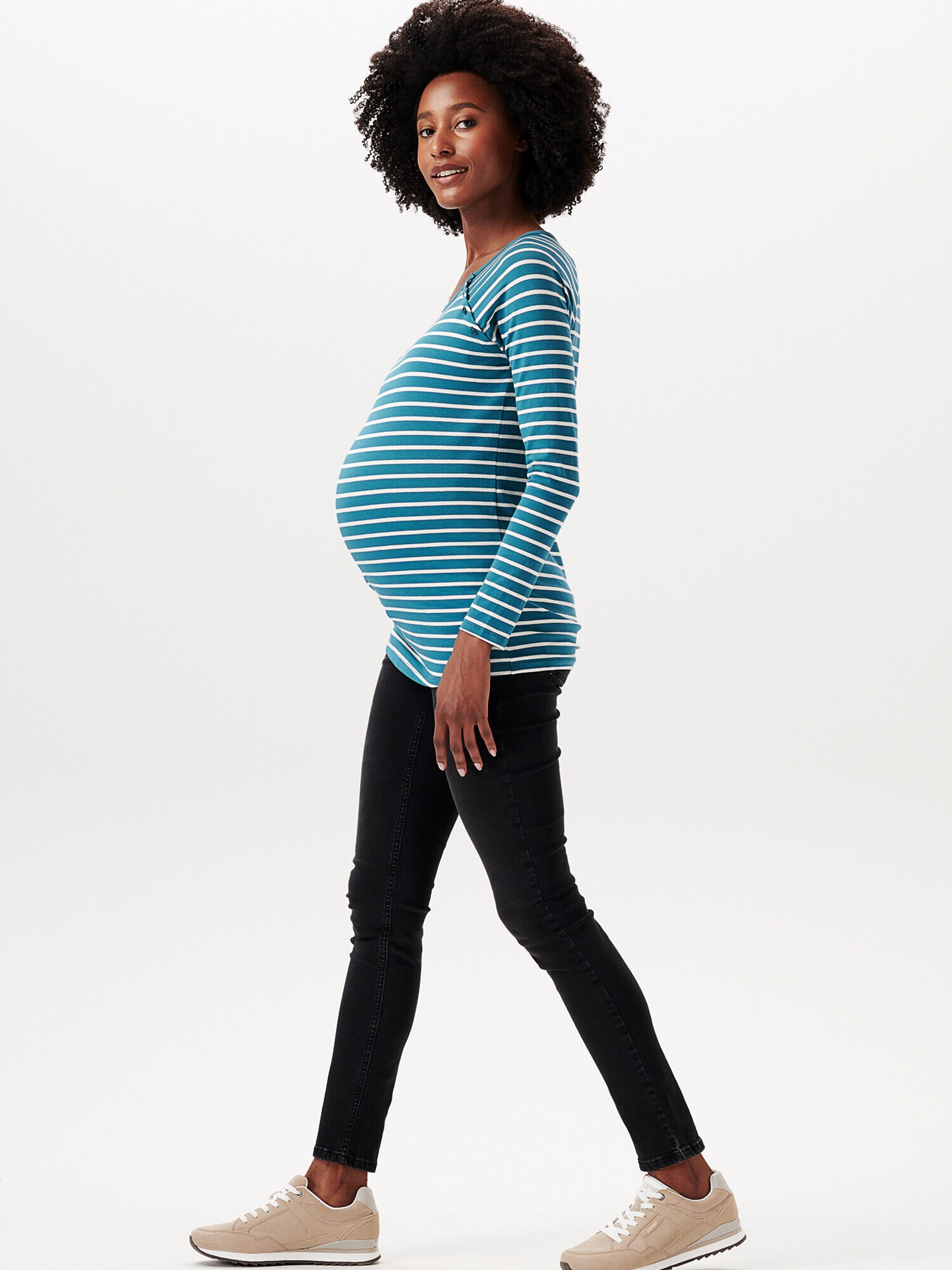 Esprit Maternity Tricou cyan / alb - Pled.ro