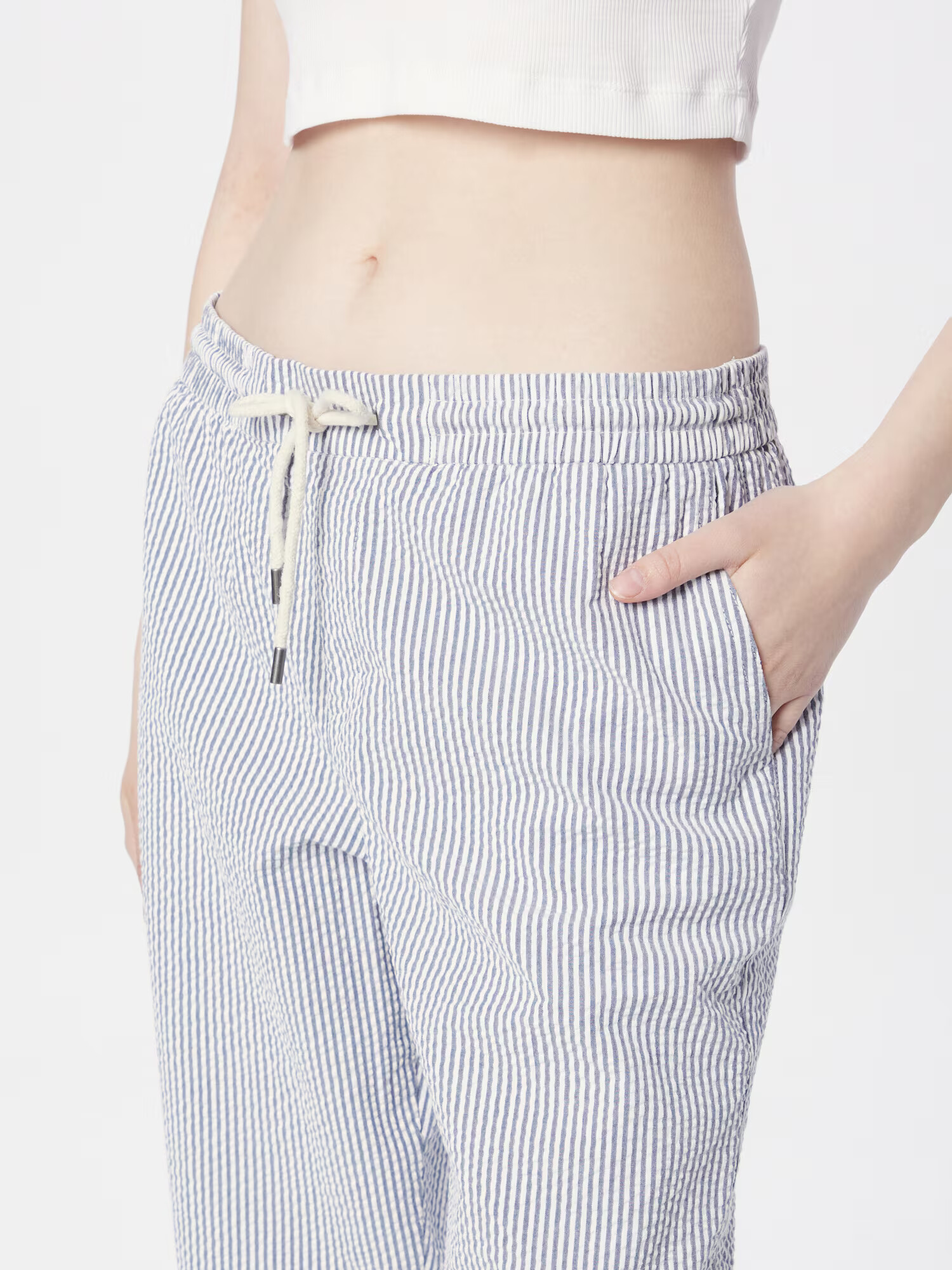 ESPRIT Pantaloni 'Belle' albastru marin / alb - Pled.ro