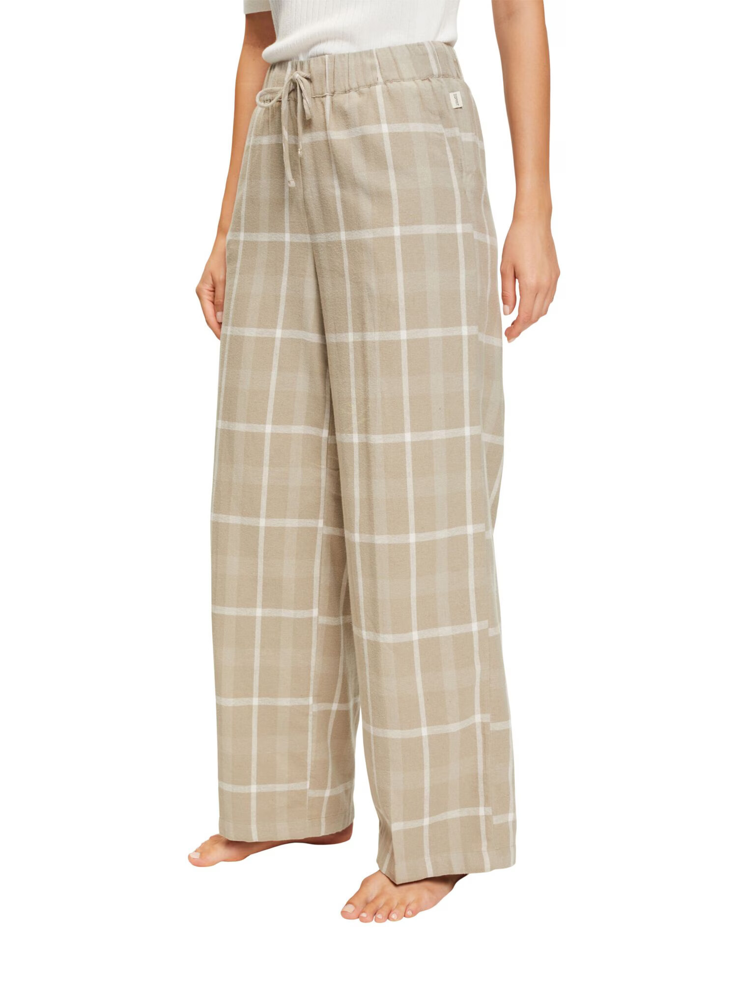 ESPRIT Pantaloni de pijama bej / alb - Pled.ro