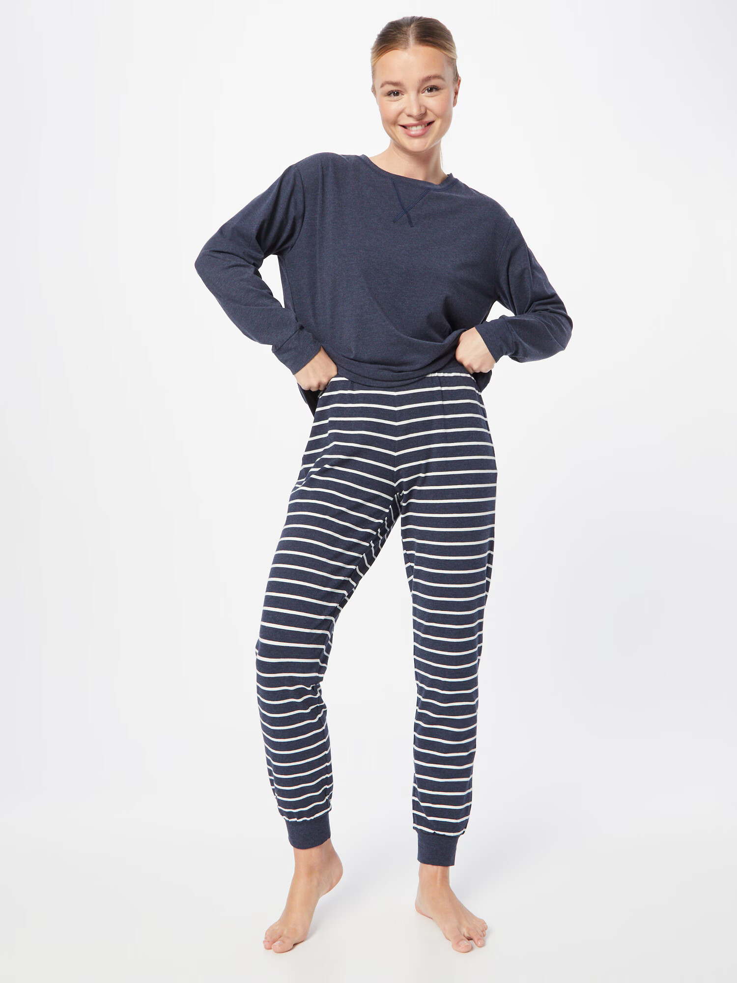 ESPRIT Pantaloni de pijama bleumarin / alb - Pled.ro