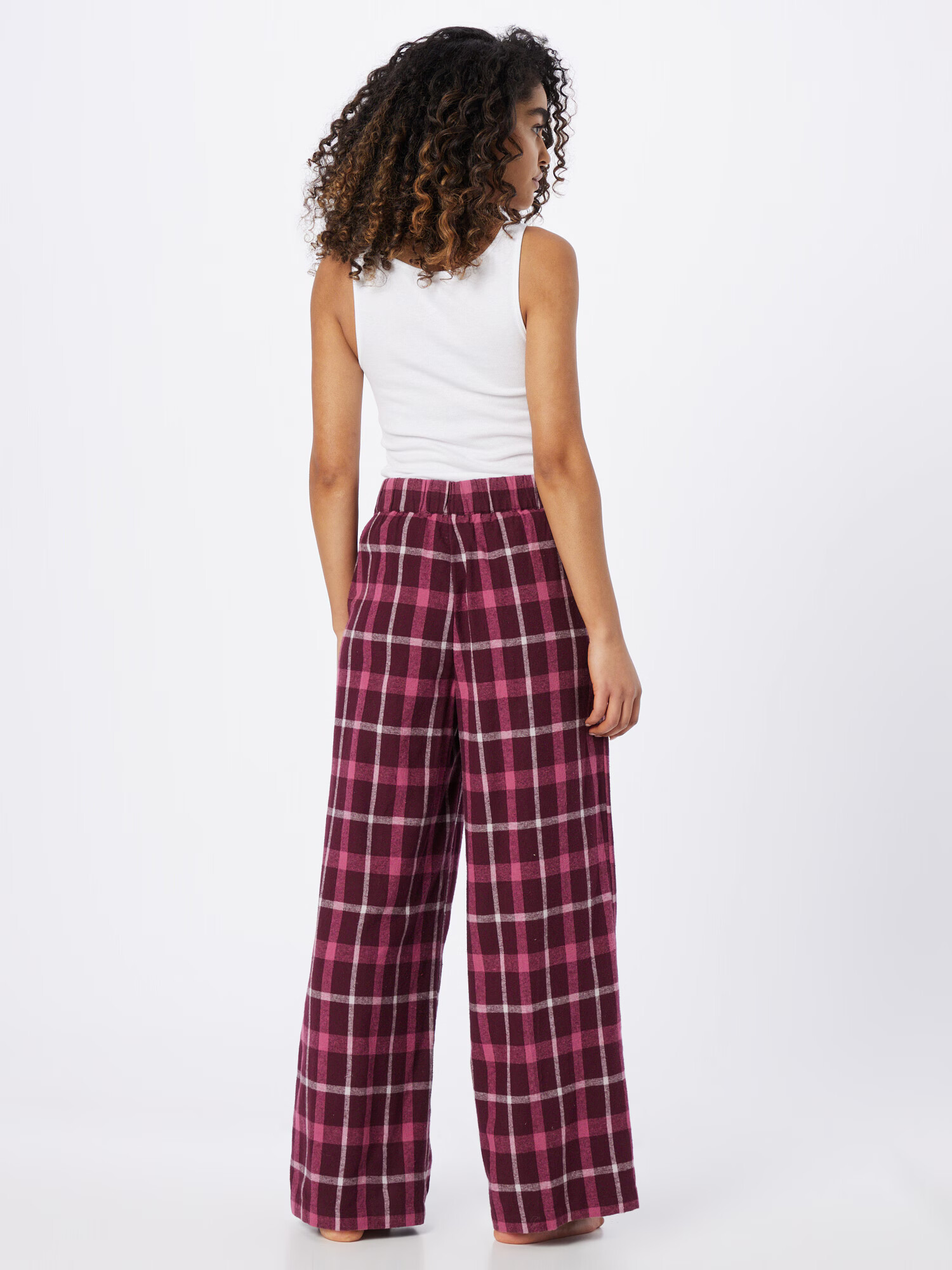 ESPRIT Pantaloni de pijama roz / roșu bordeaux / alb - Pled.ro