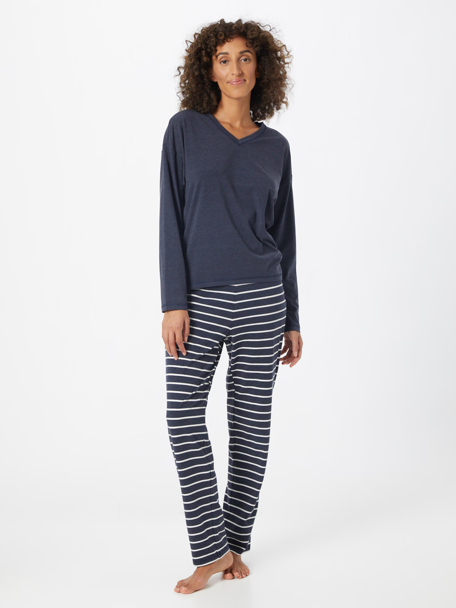 ESPRIT Pijama bleumarin / alb - Pled.ro