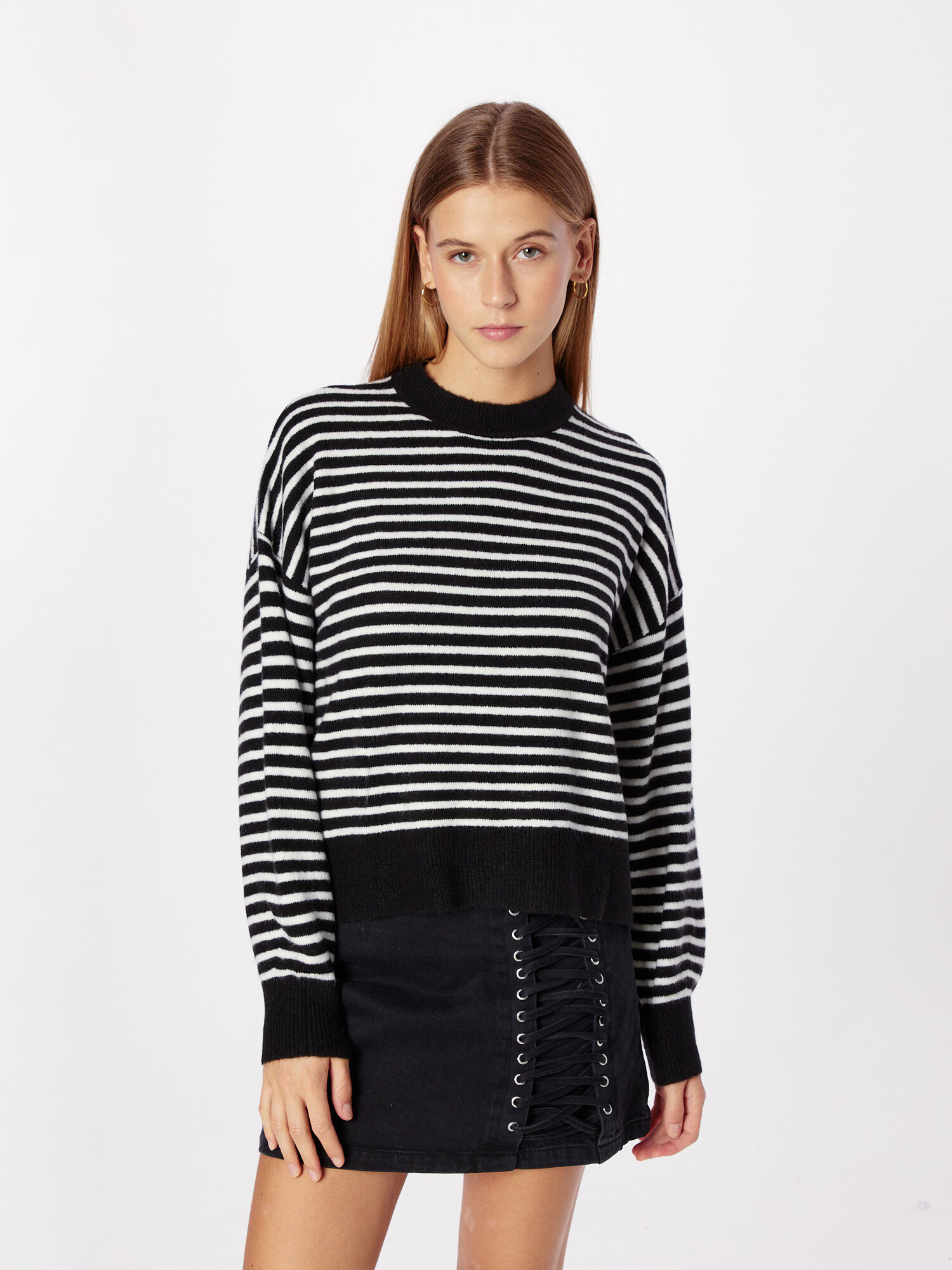 ESPRIT Pulover negru / alb - Pled.ro