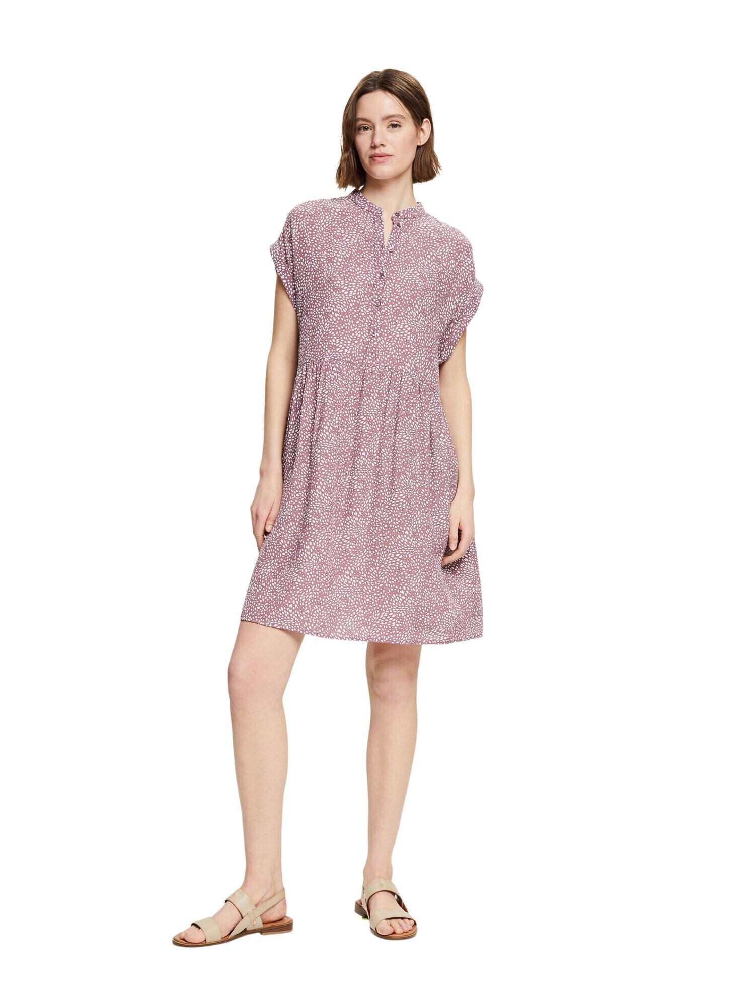 ESPRIT Rochie tip bluză mauve / negru / alb - Pled.ro