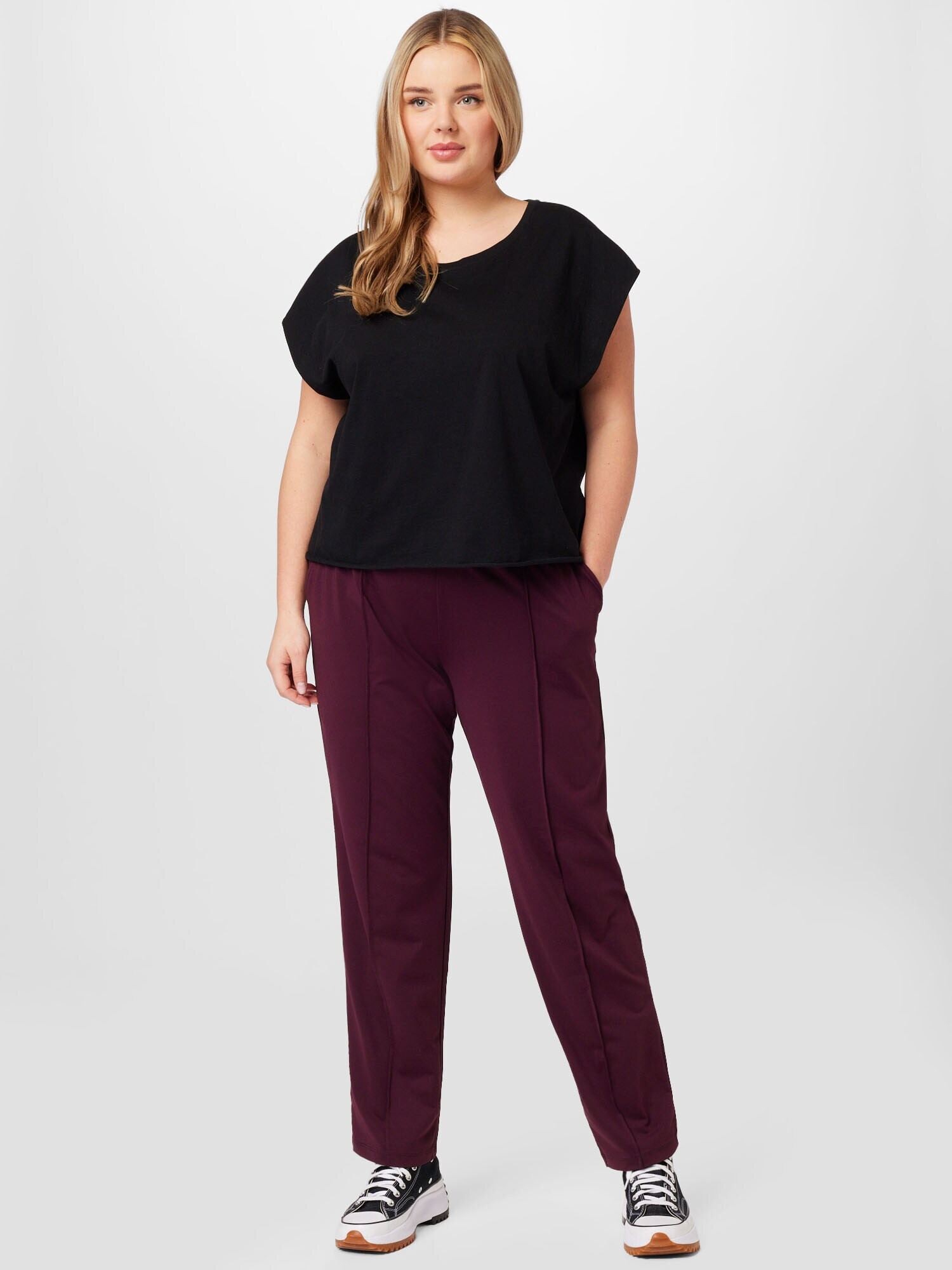 Esprit Sport Curvy Pantaloni roșu burgundy - Pled.ro