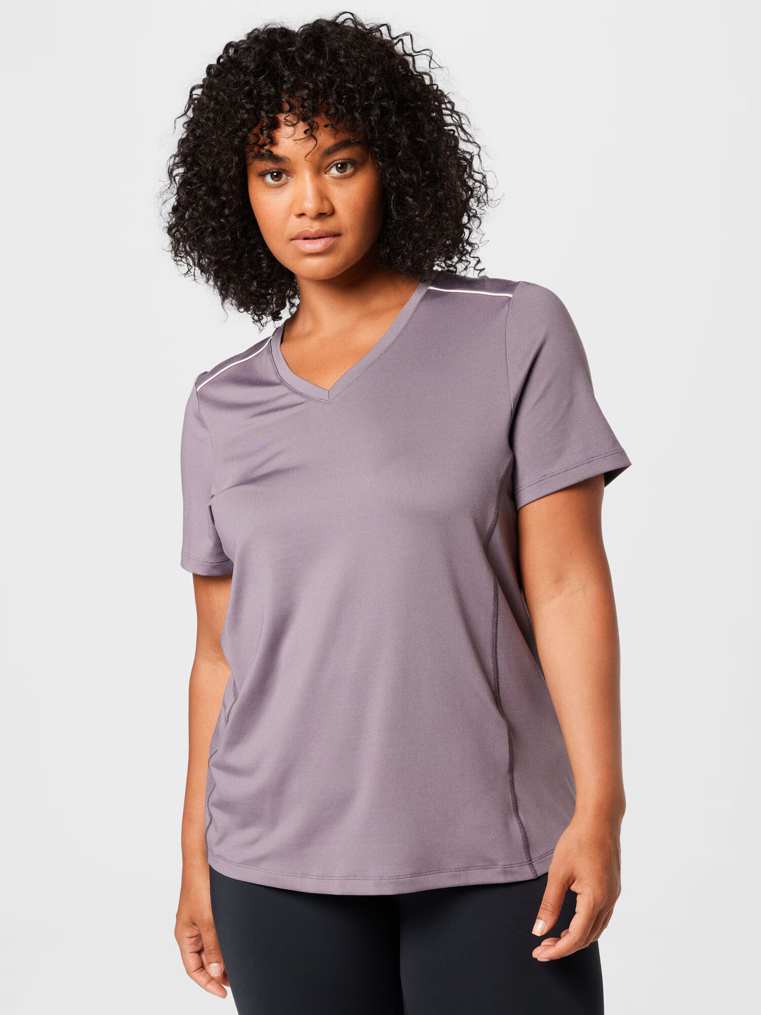 Esprit Sport Curvy Tricou funcțional gri taupe / alb - Pled.ro