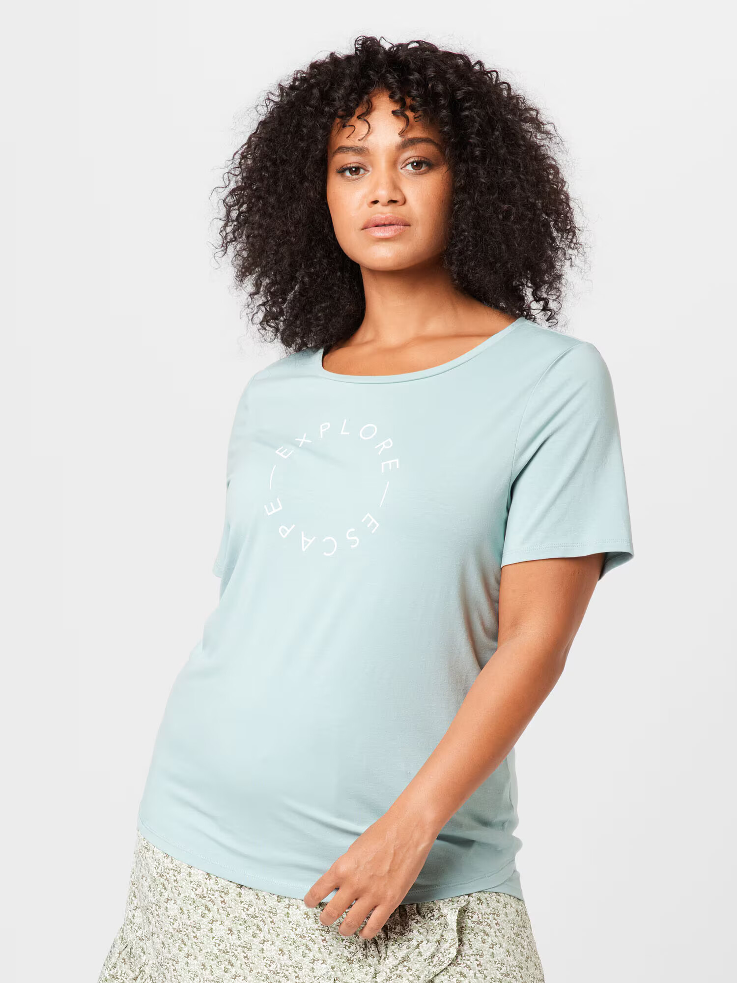 Esprit Sport Curvy Tricou verde pastel / alb - Pled.ro