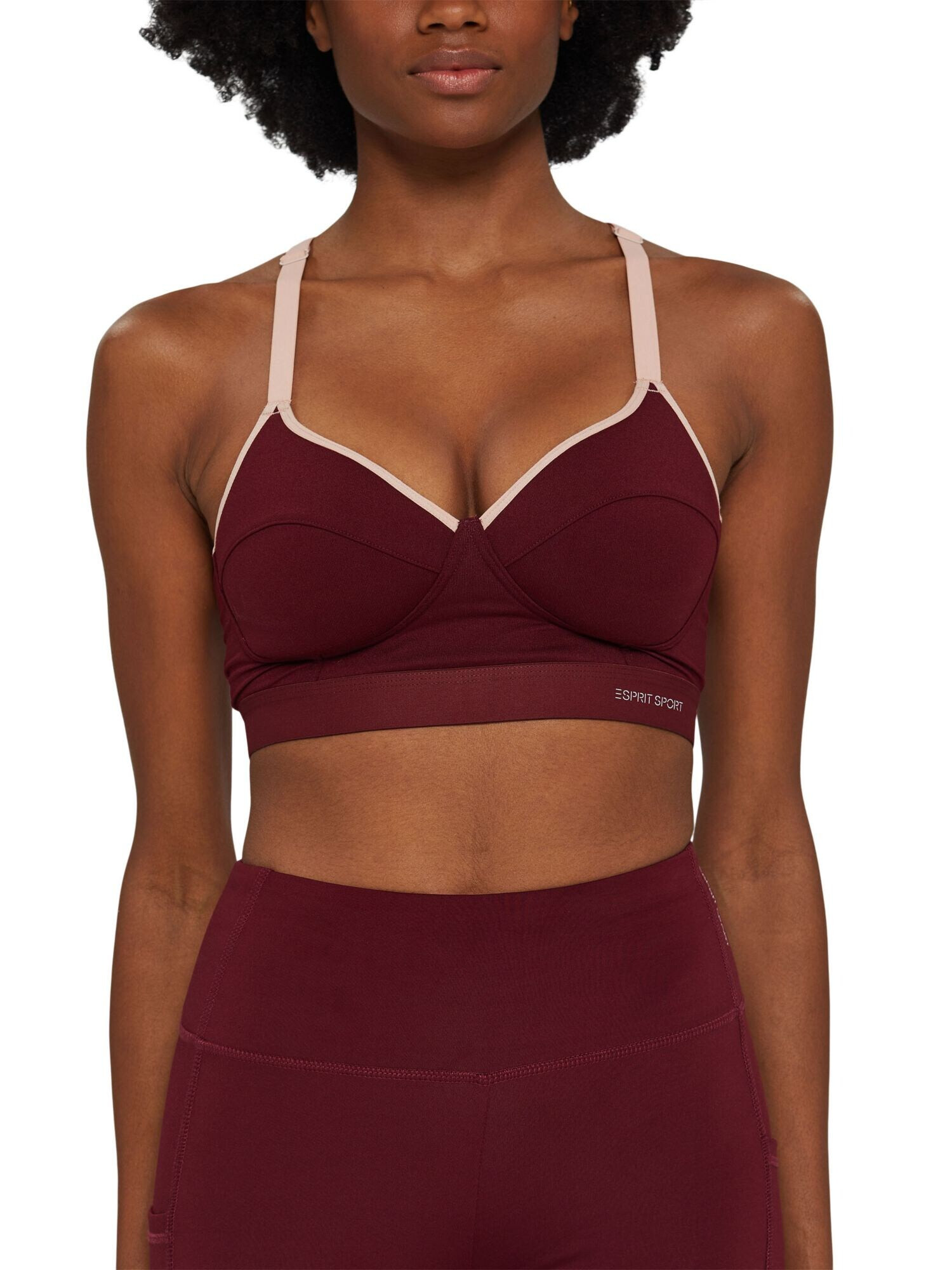 ESPRIT SPORT Sutien sport nisipiu / roșu burgundy - Pled.ro