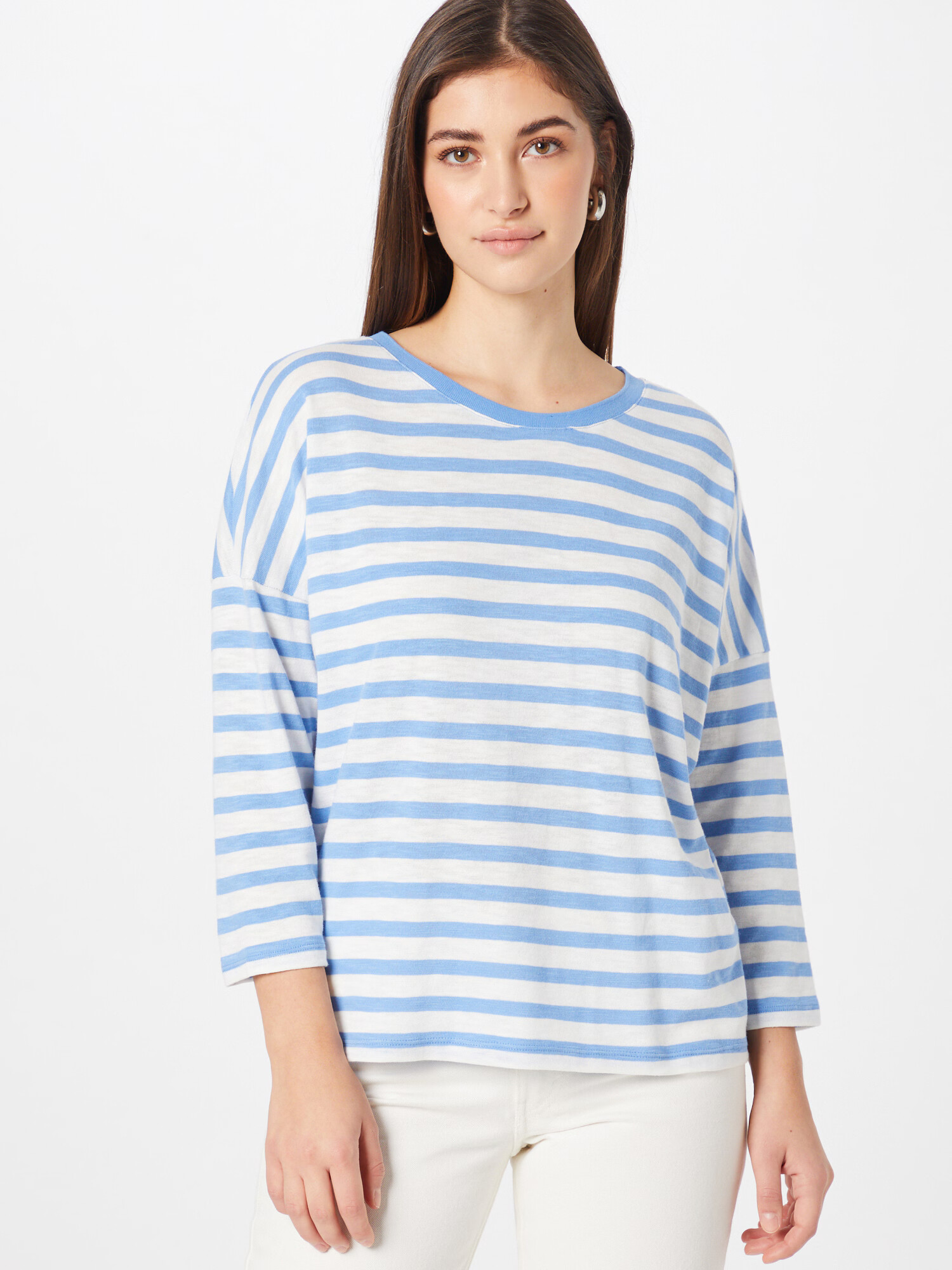 ESPRIT Tricou albastru deschis / alb - Pled.ro