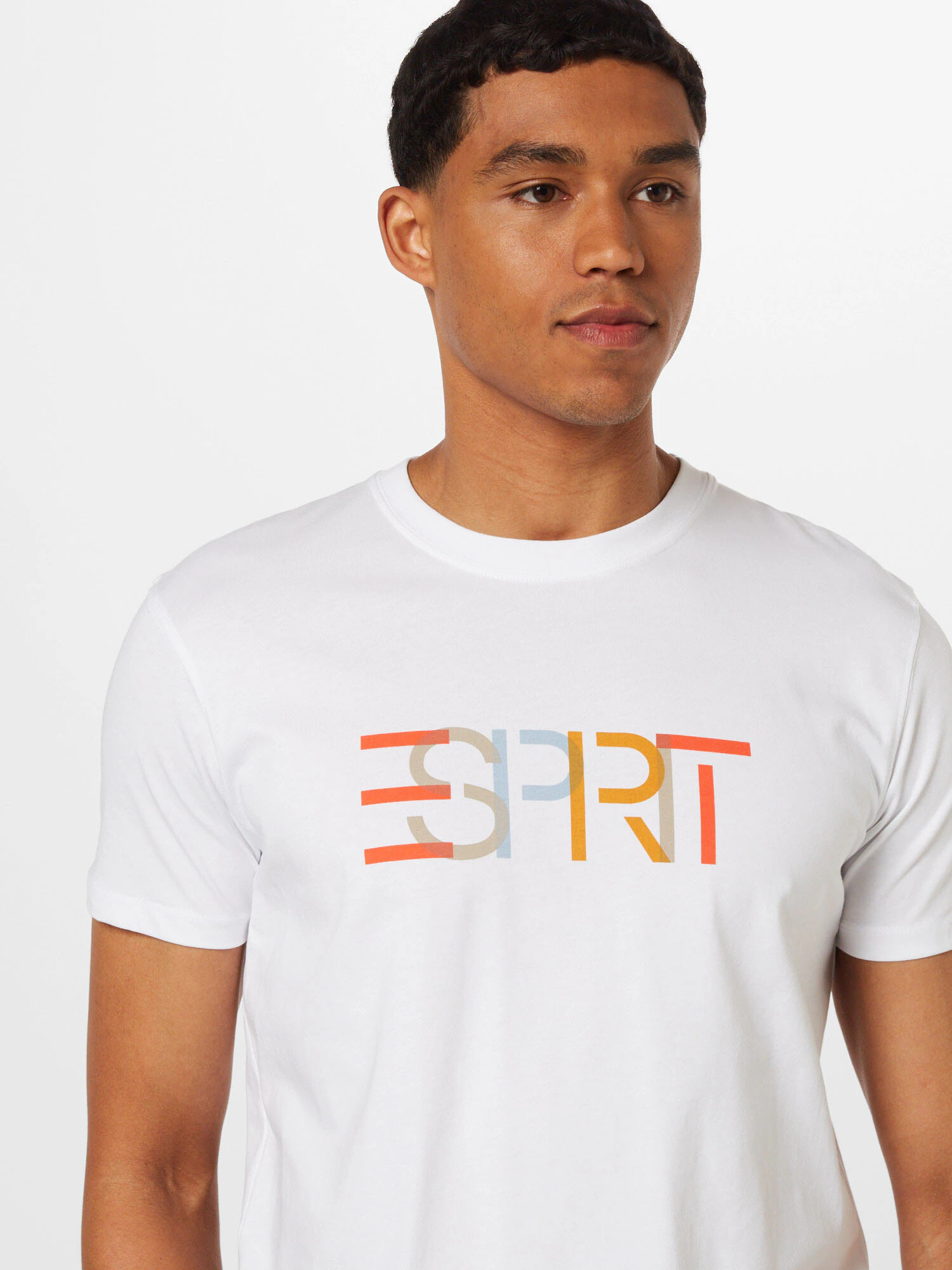 ESPRIT Tricou albastru deschis / gri taupe / portocaliu / alb murdar - Pled.ro