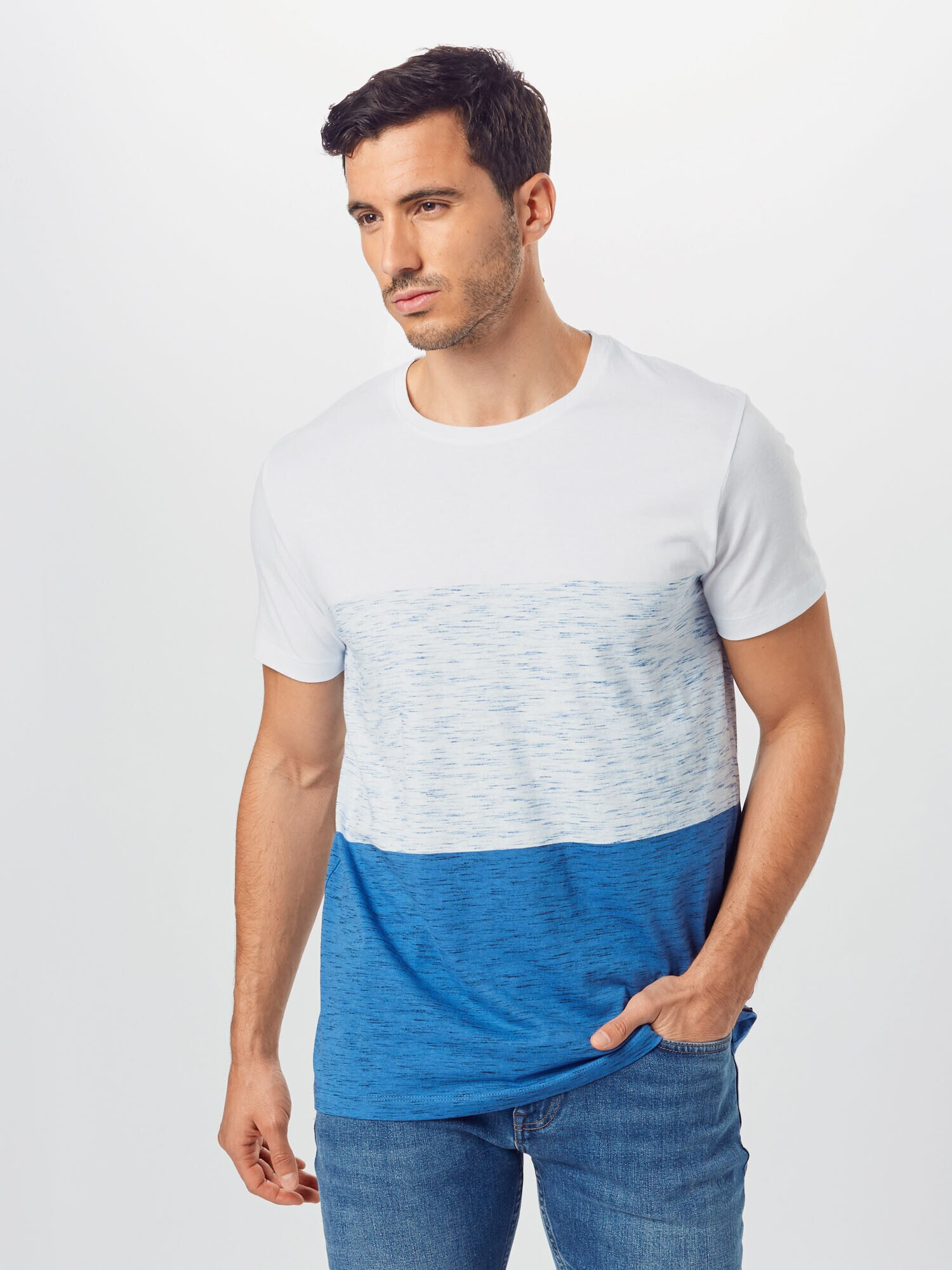 ESPRIT Tricou albastru regal / albastru deschis / alb - Pled.ro