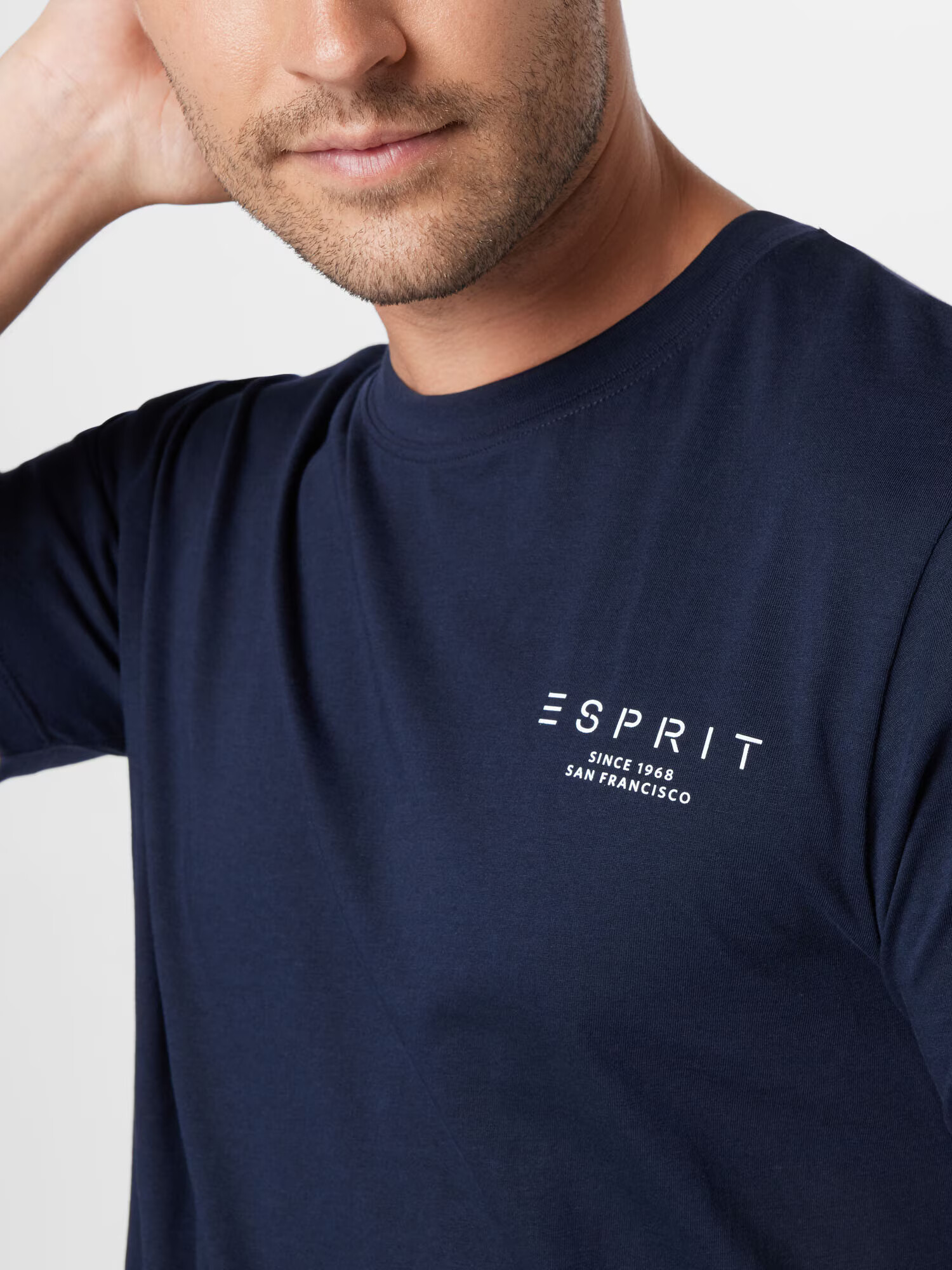 ESPRIT Tricou bleumarin / alb - Pled.ro