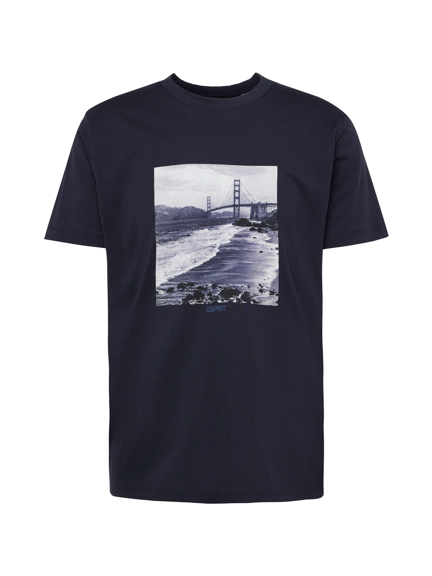 ESPRIT Tricou bleumarin / albastru deschis / alb - Pled.ro