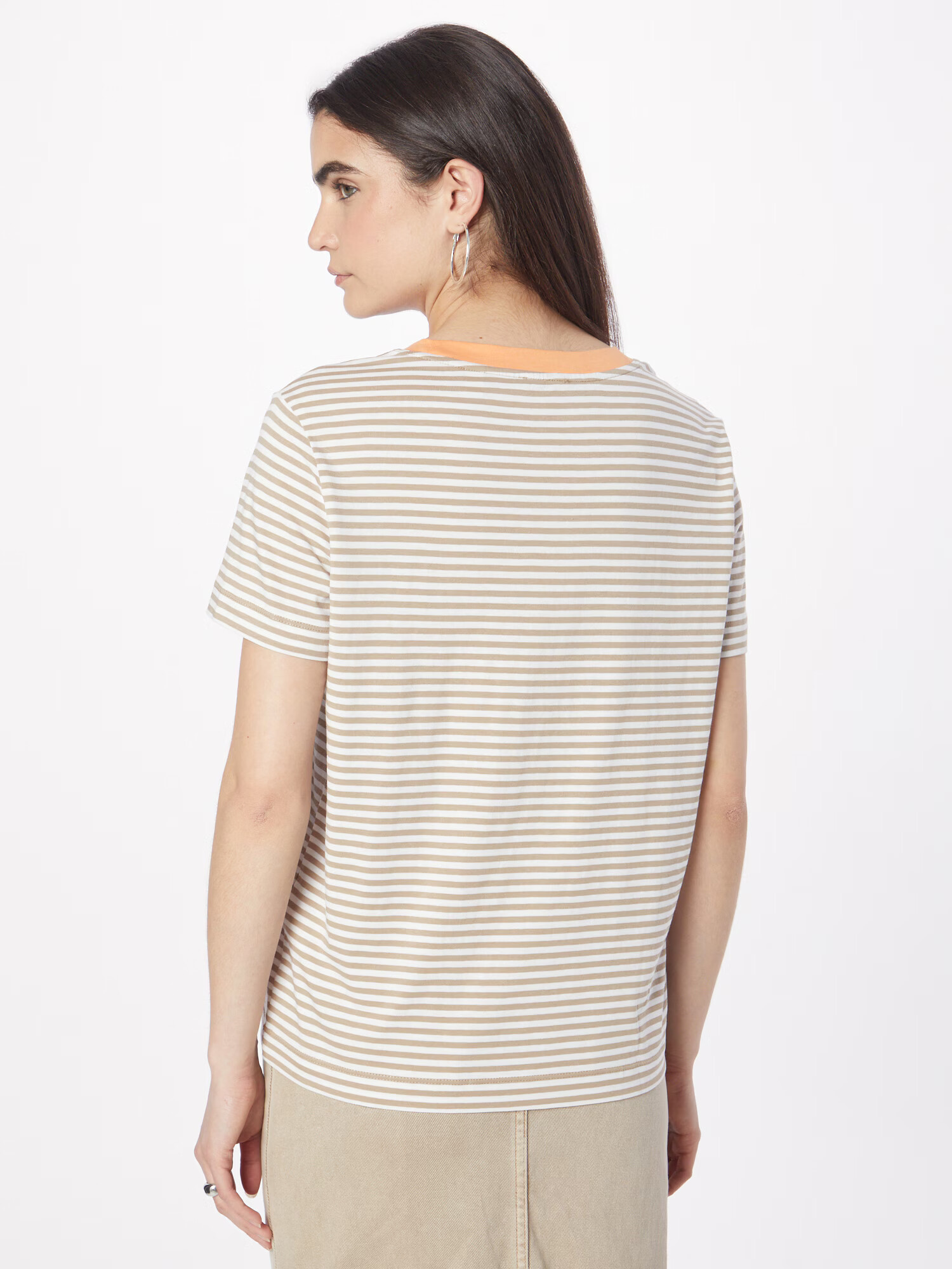 ESPRIT Tricou gri taupe / portocaliu / alb - Pled.ro