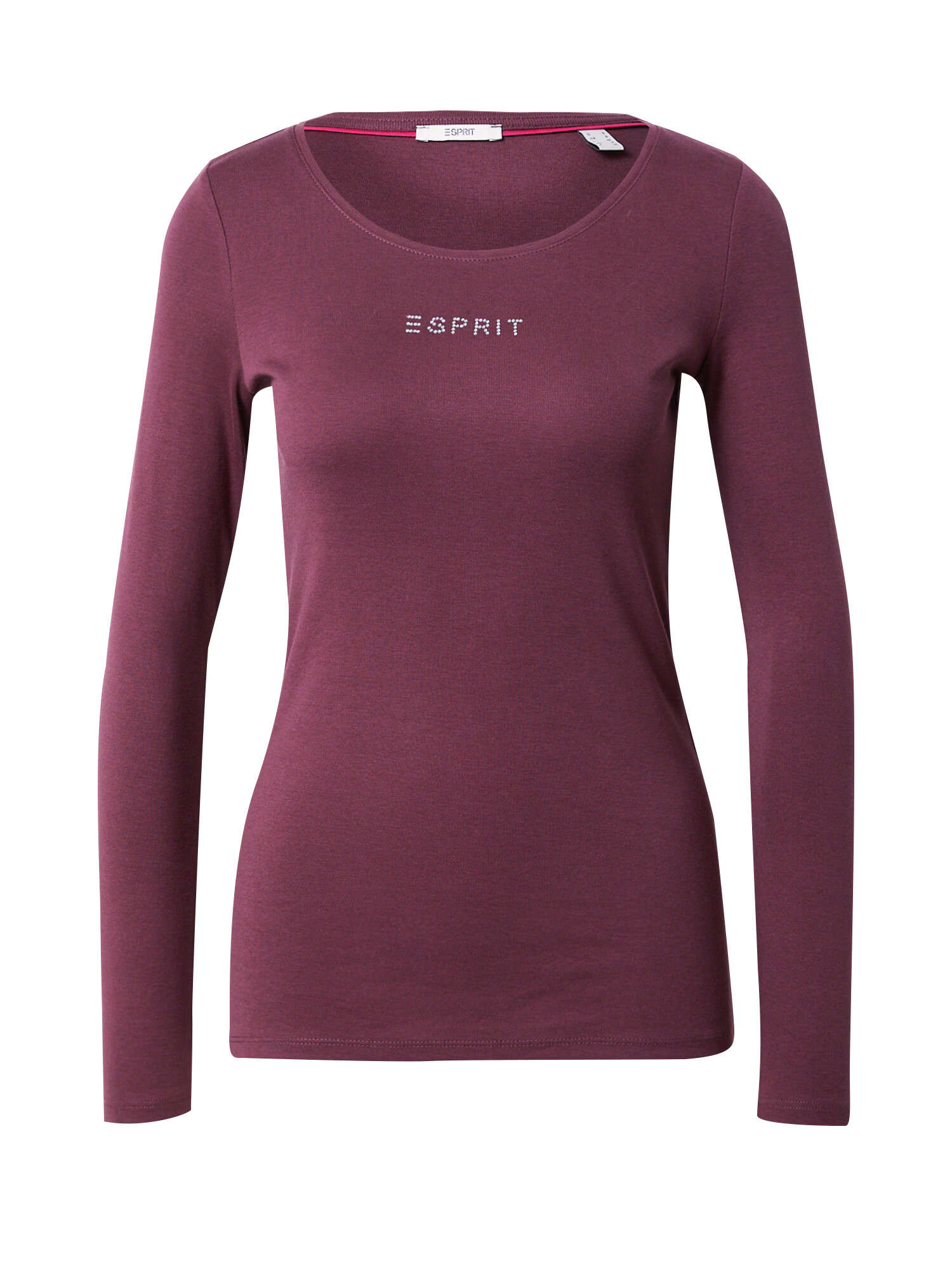 ESPRIT Tricou roșu bordeaux / alb - Pled.ro