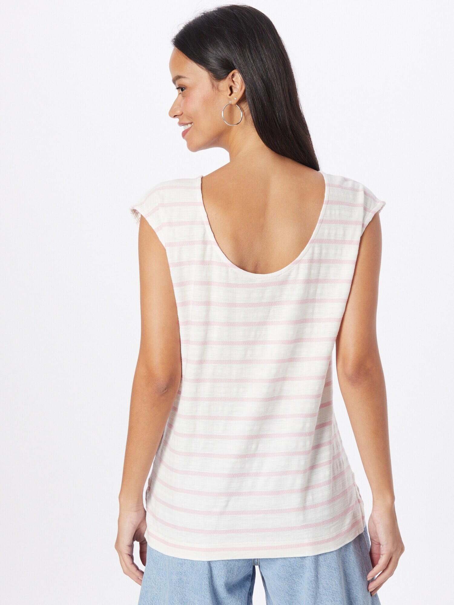 ESPRIT Tricou roz deschis / alb - Pled.ro