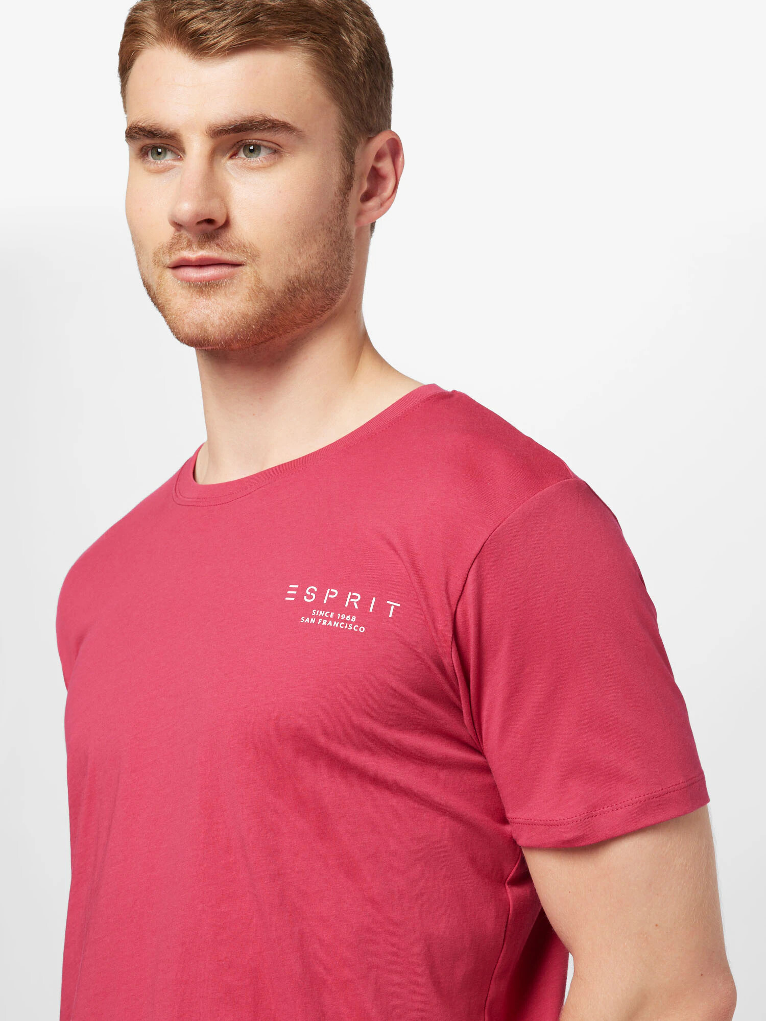 ESPRIT Tricou roz închis / alb - Pled.ro