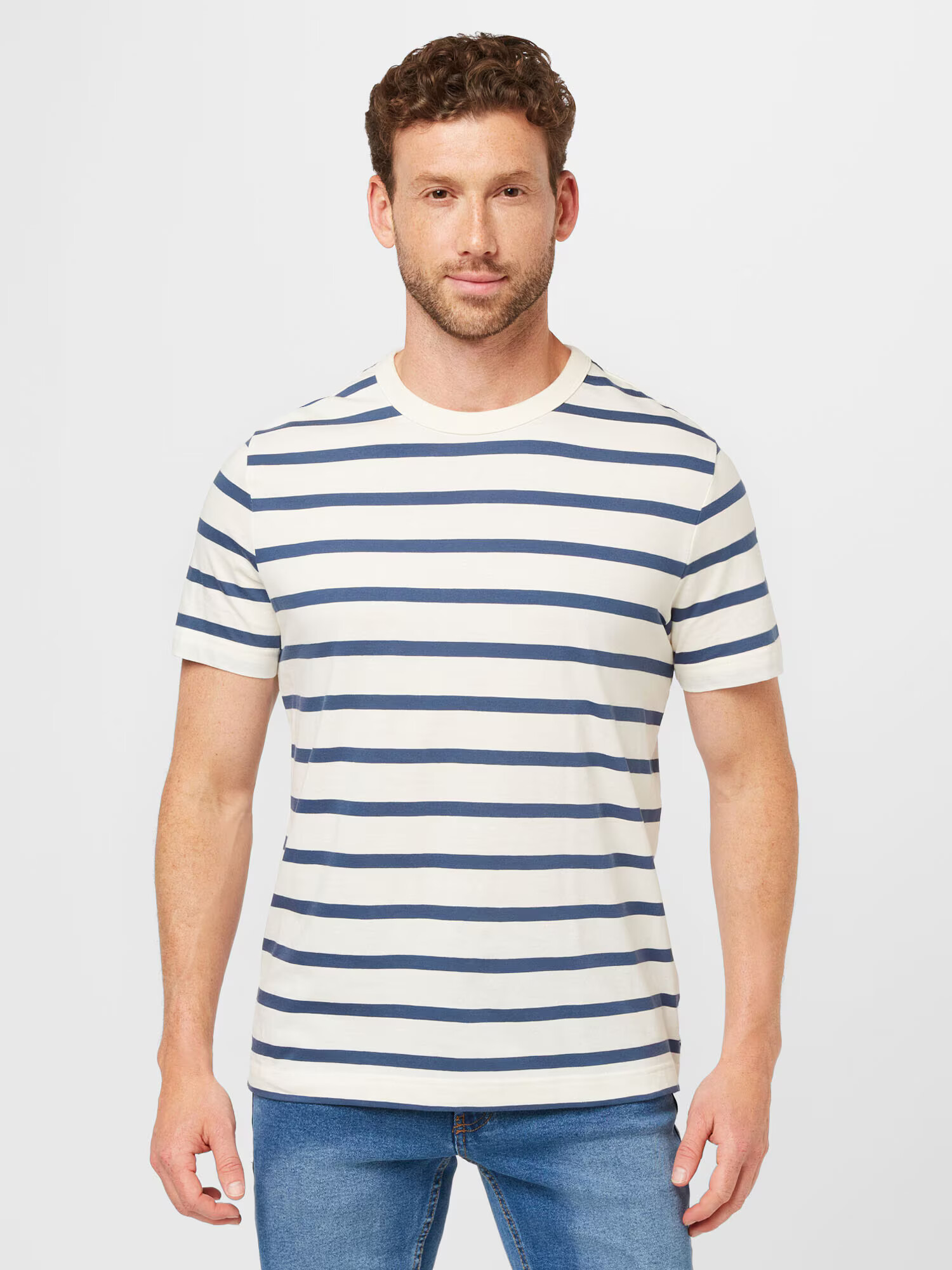 ESPRIT Tricou 'Sus' albastru / alb - Pled.ro