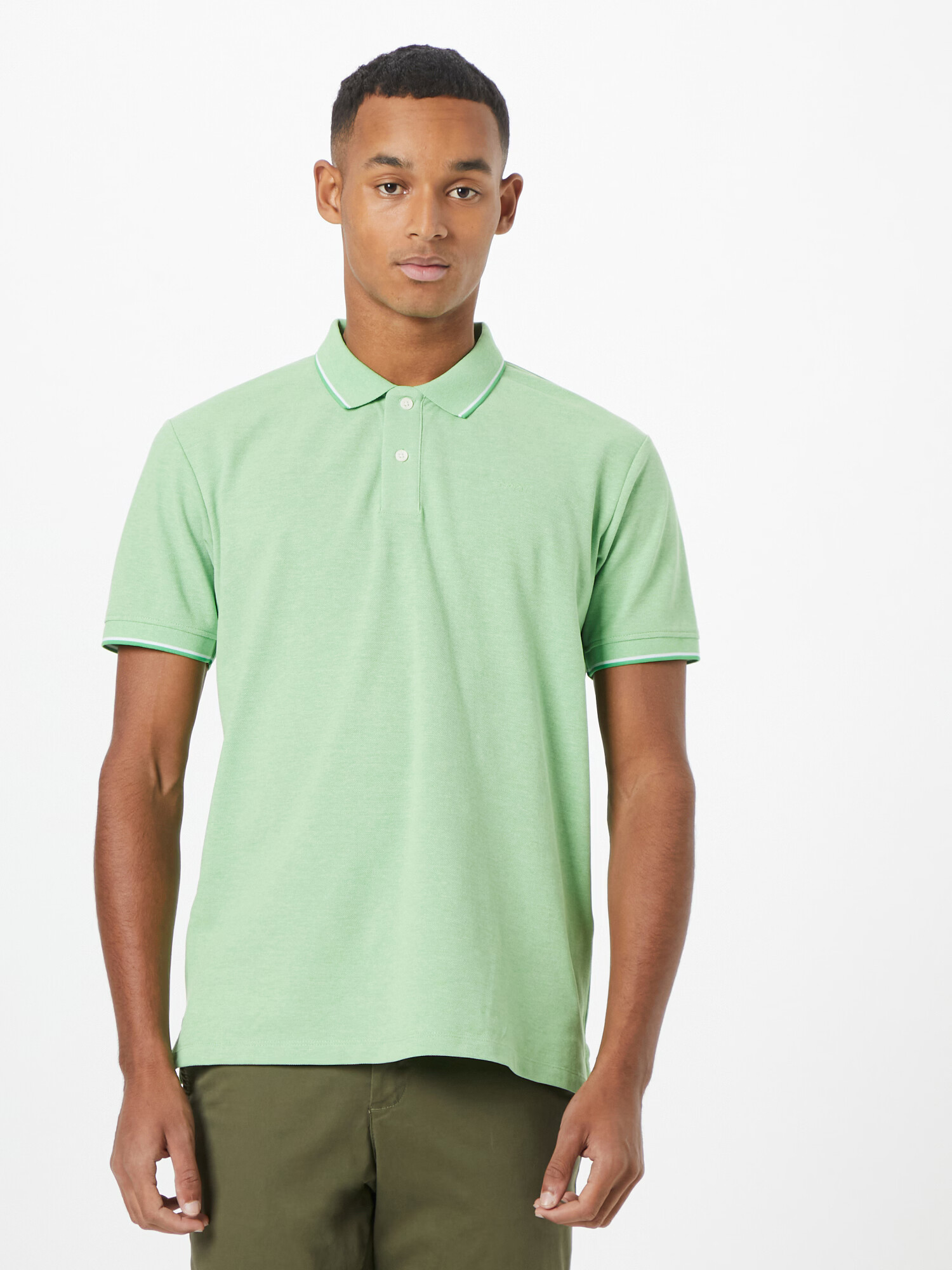 ESPRIT Tricou verde deschis / alb - Pled.ro