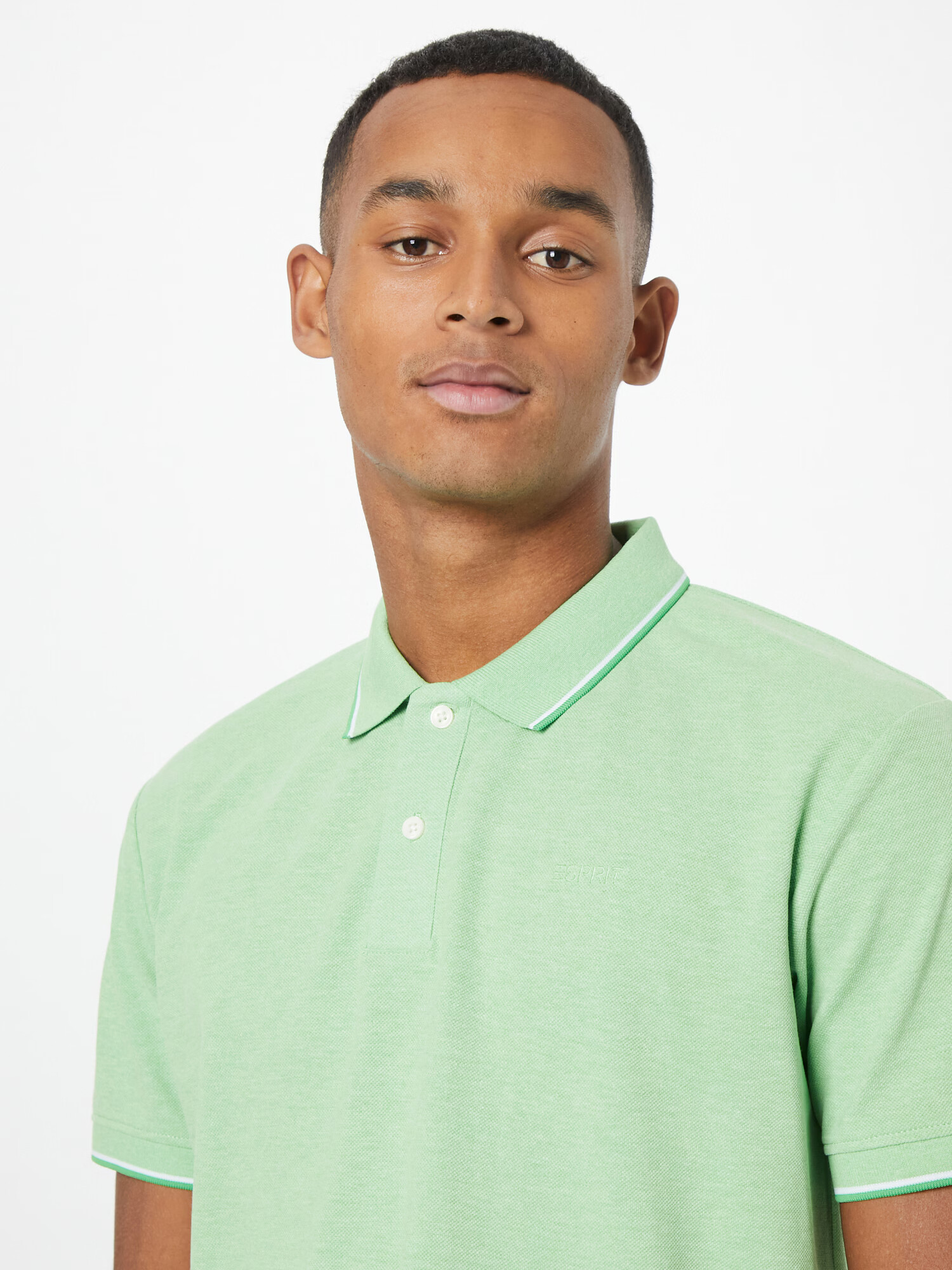 ESPRIT Tricou verde deschis / alb - Pled.ro