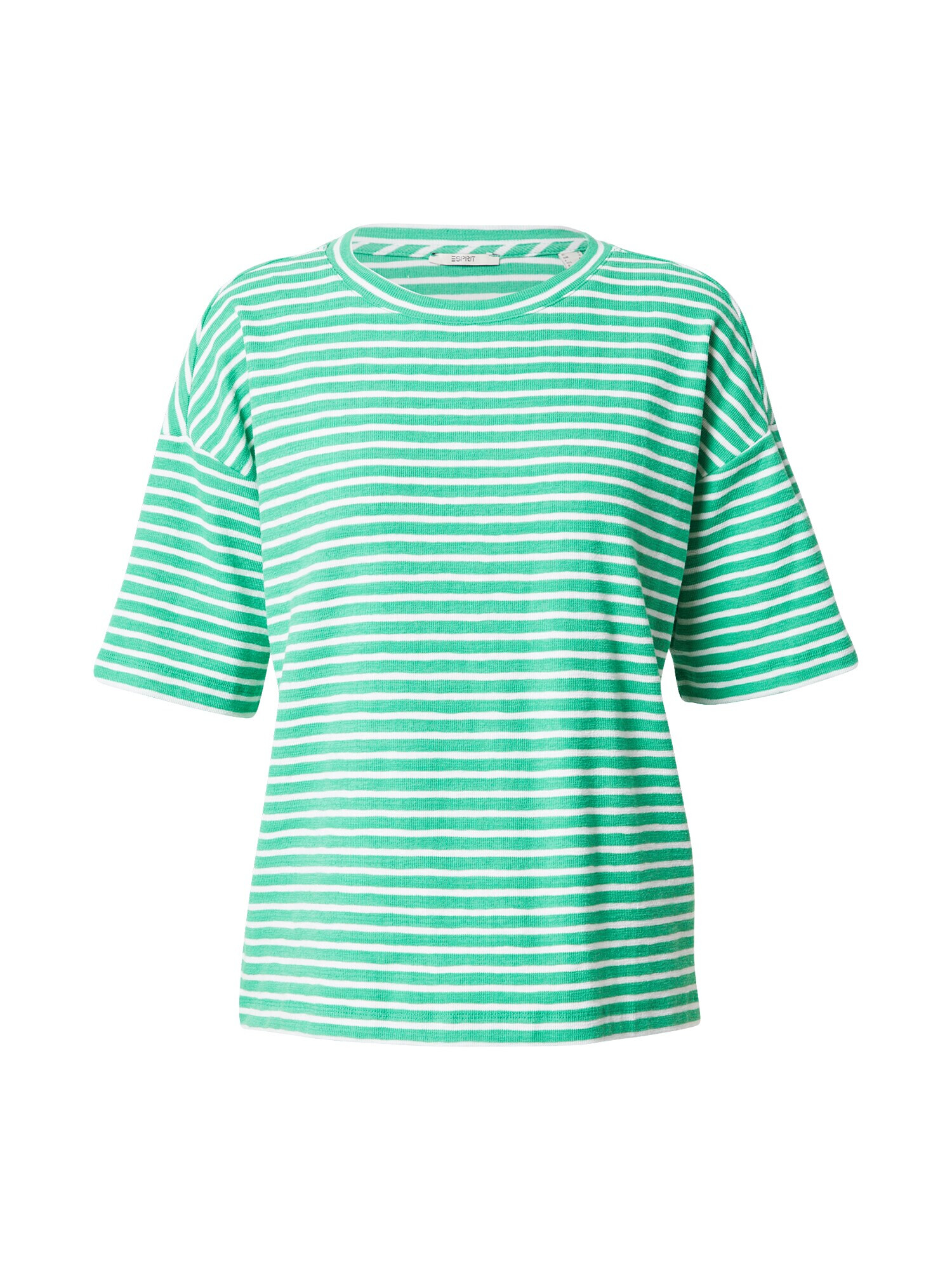 ESPRIT Tricou verde iarbă / alb - Pled.ro