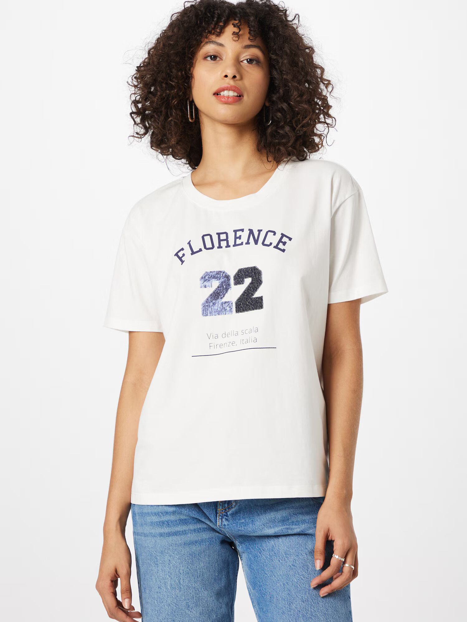 Esqualo Tricou 'Florence' albastru marin / alb murdar - Pled.ro