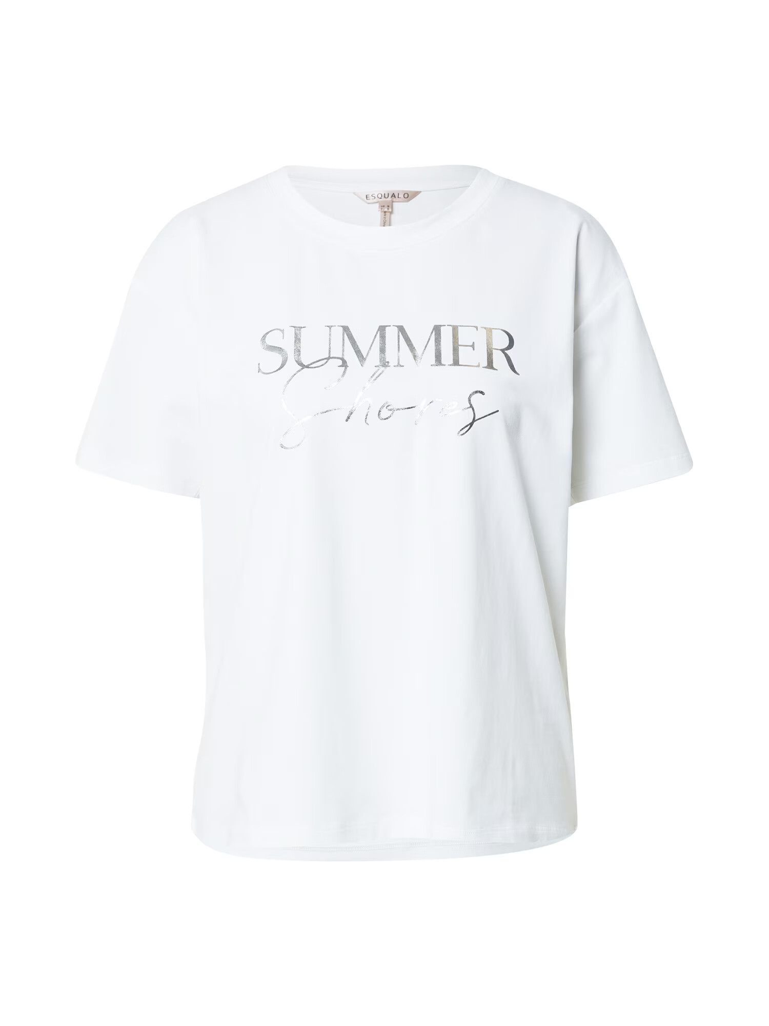 Esqualo Tricou 'Summer Shores' argintiu / alb - Pled.ro